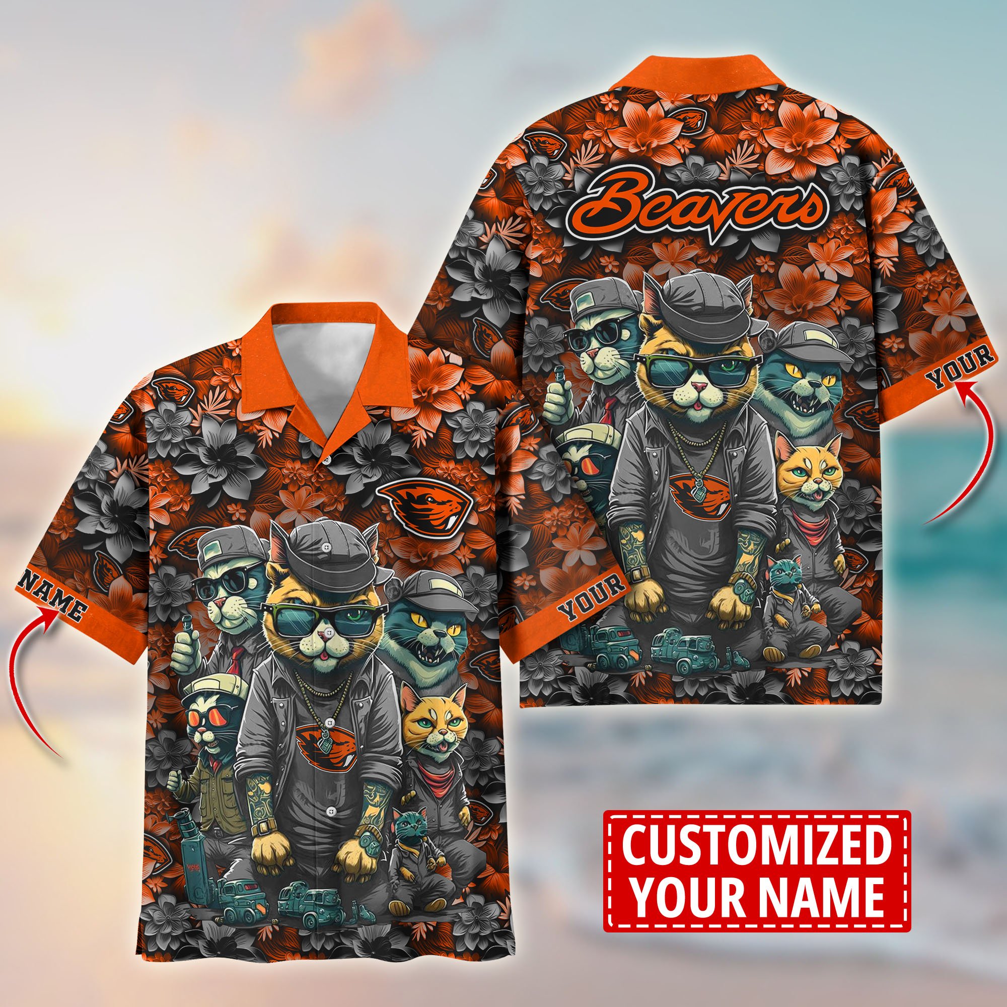 Oregon State Beavers Custom Flower Hawaii Shirt And Tshirt For Fans, Summer Football Shirts TT58727