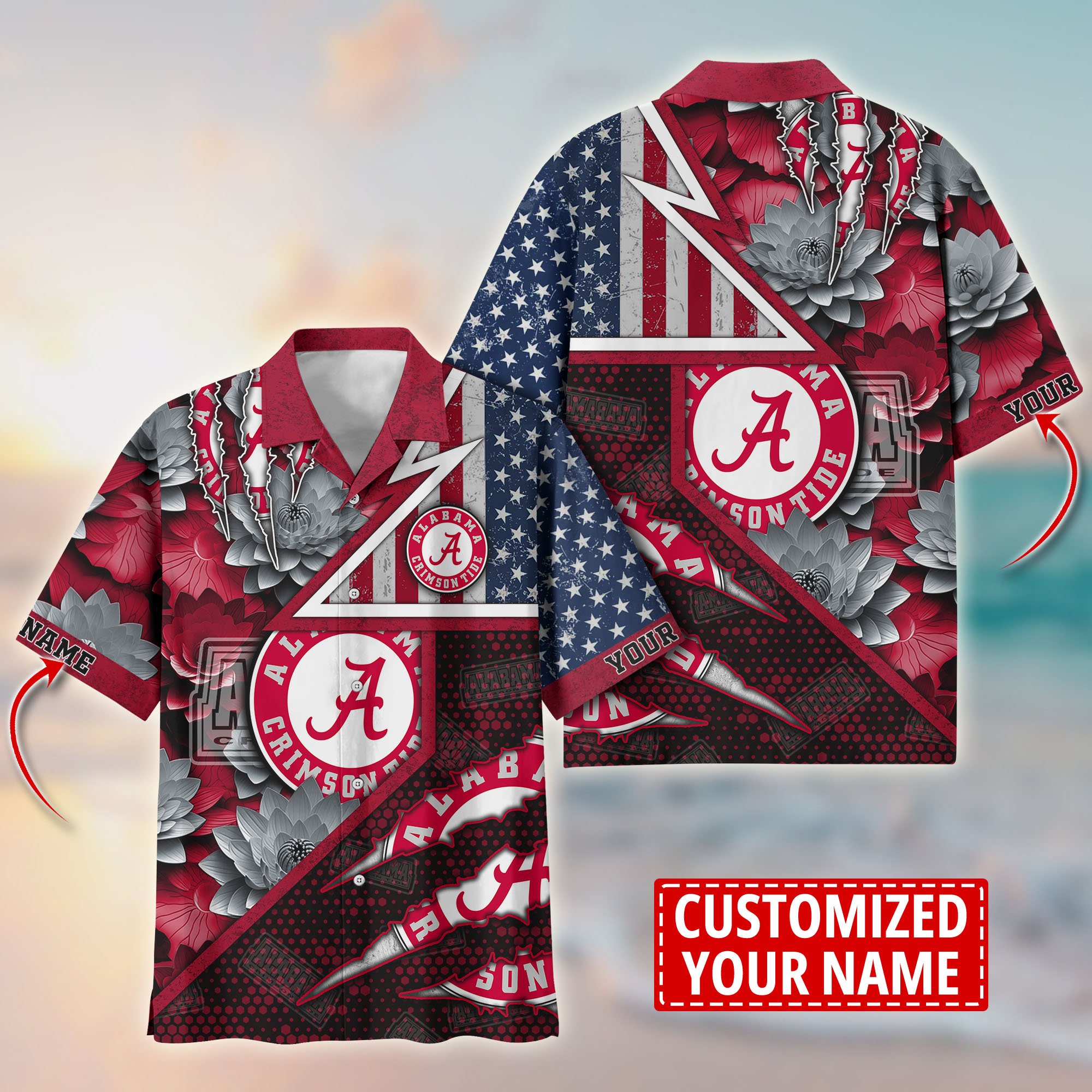 Alabama Crimson Tide Customize Flower Hawaii Shirt For Fans, Summer Football Shirts TT59003