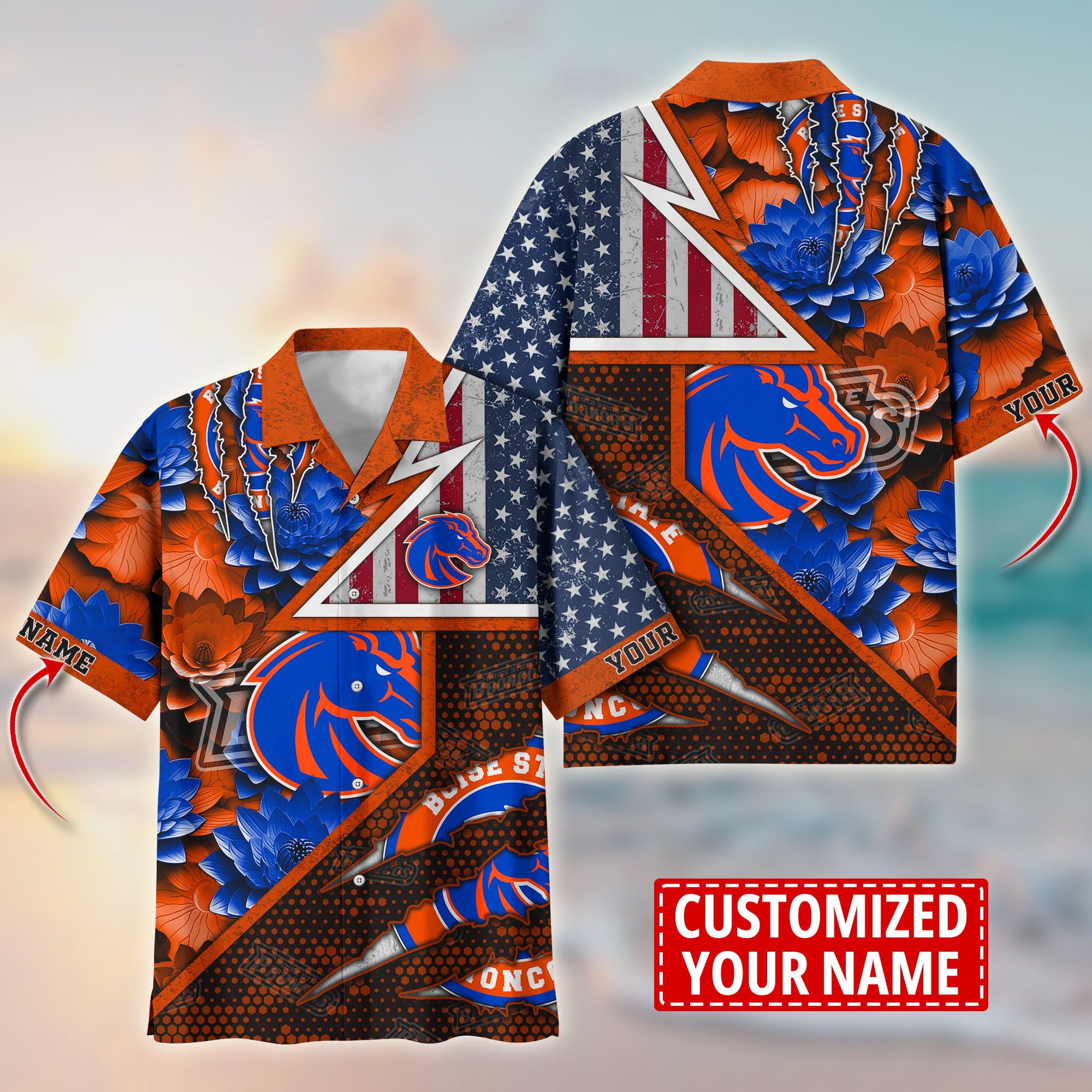 Boise State Broncos Customize Flower Hawaii Shirt For Fans, Summer Football Shirts TT59003