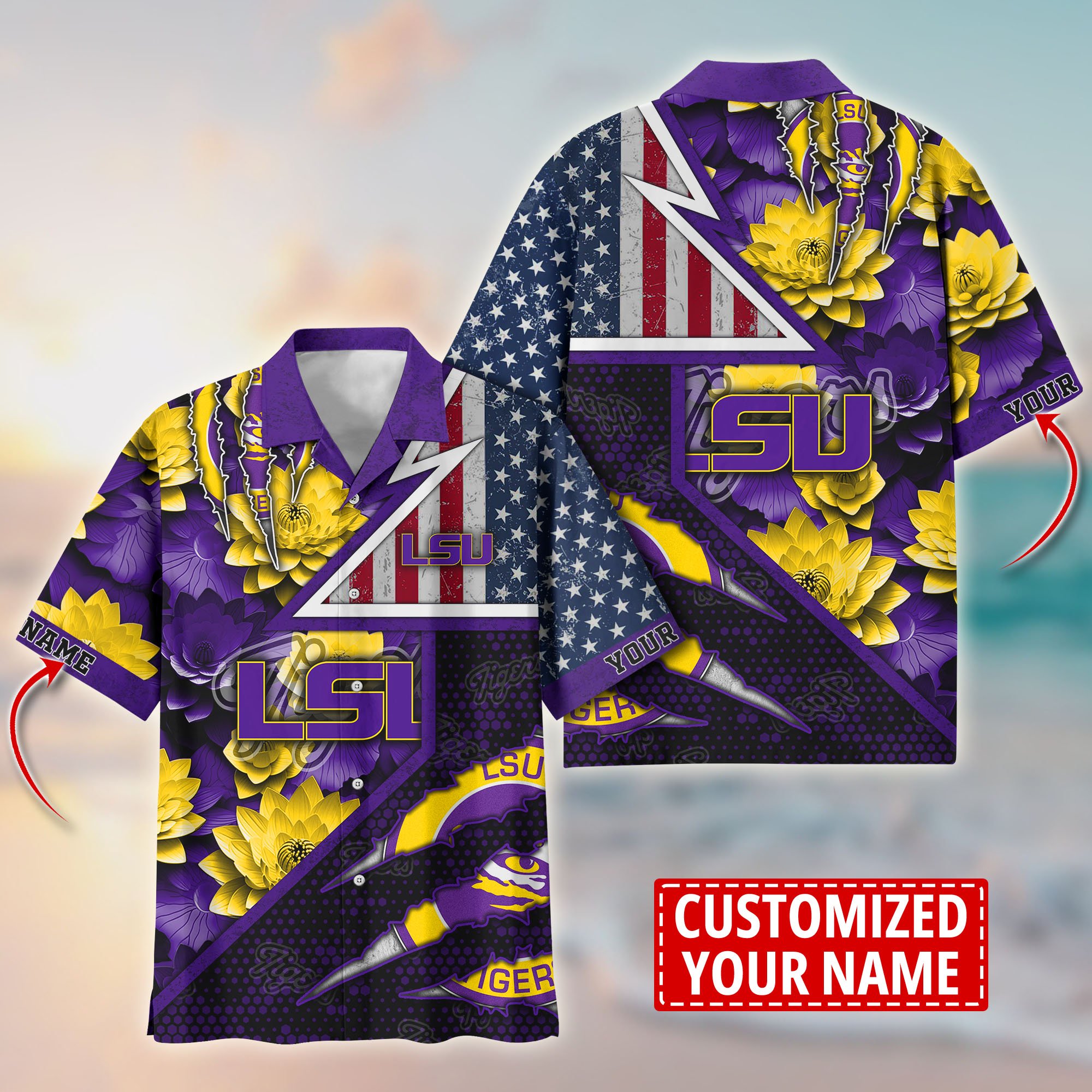 LSU TIGERS Customize Flower Hawaii Shirt For Fans, Summer Football Shirts TT59003