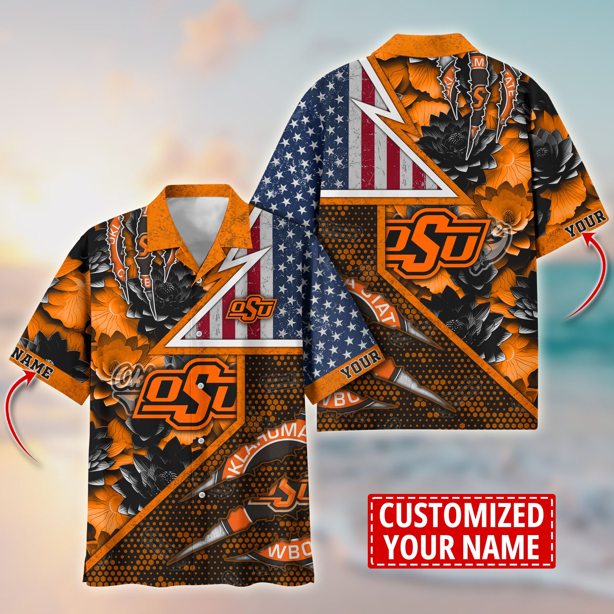 Oklahoma State Cowboys Customize Flower Hawaii Shirt For Fans, Summer Football Shirts TT59003