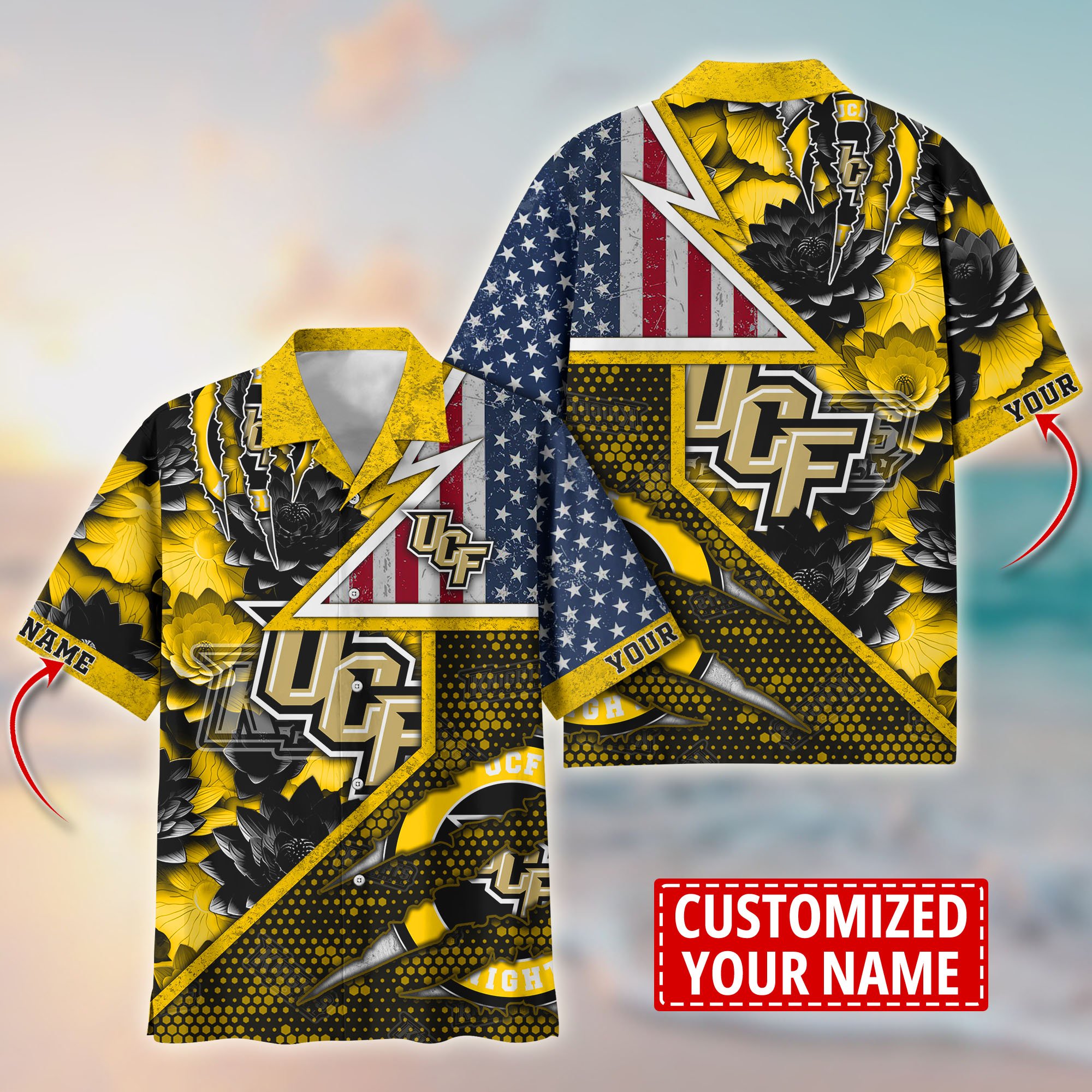 UCF Knights Customize Flower Hawaii Shirt For Fans, Summer Football Shirts TT59003