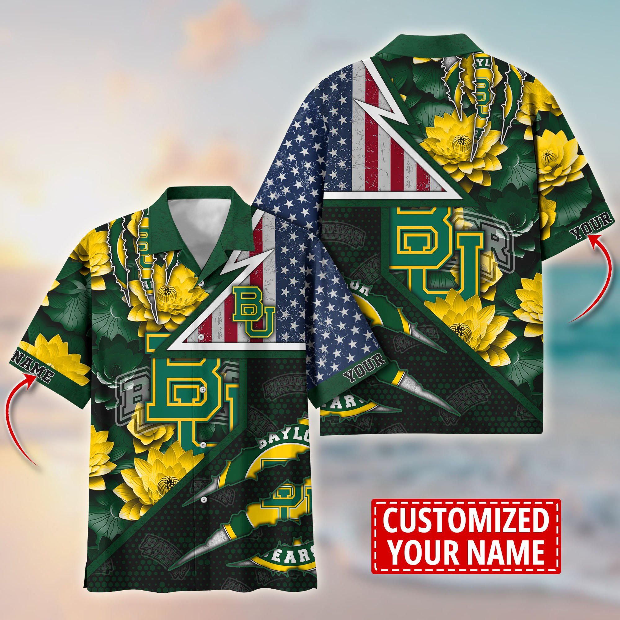 Baylor Bears Customize Flower Hawaii Shirt For Fans, Summer Football Shirts TT59003