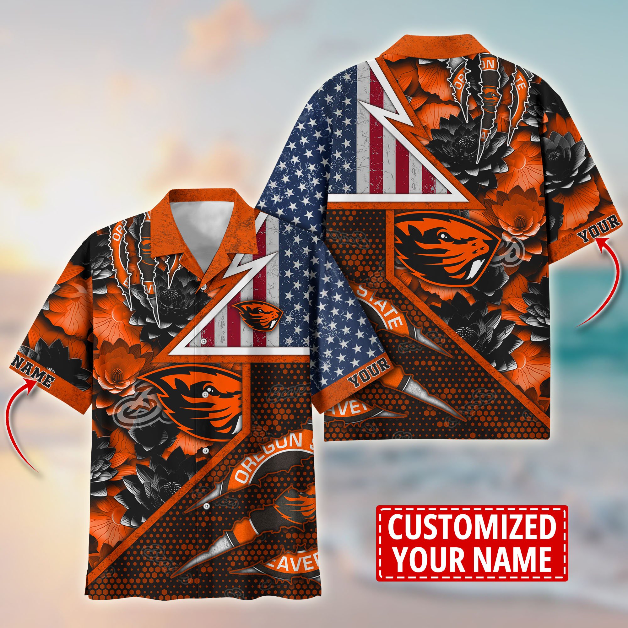 Oregon State Beavers Customize Flower Hawaii Shirt For Fans, Summer Football Shirts TT59003