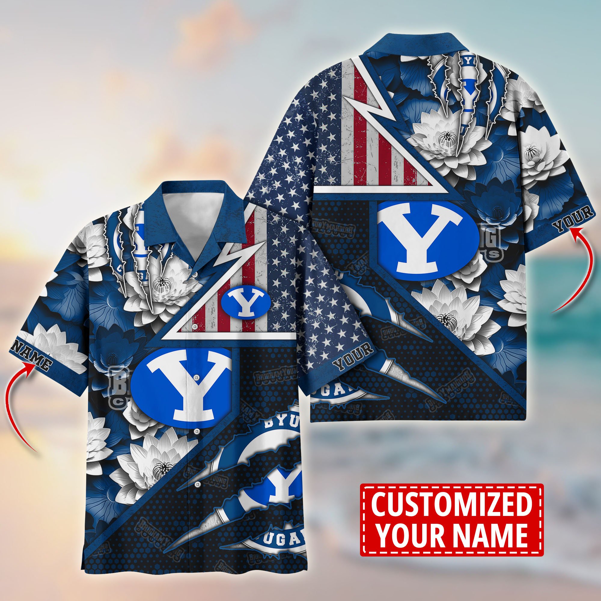 BYU Cougars Customize Flower Hawaii Shirt For Fans, Summer Football Shirts TT59003