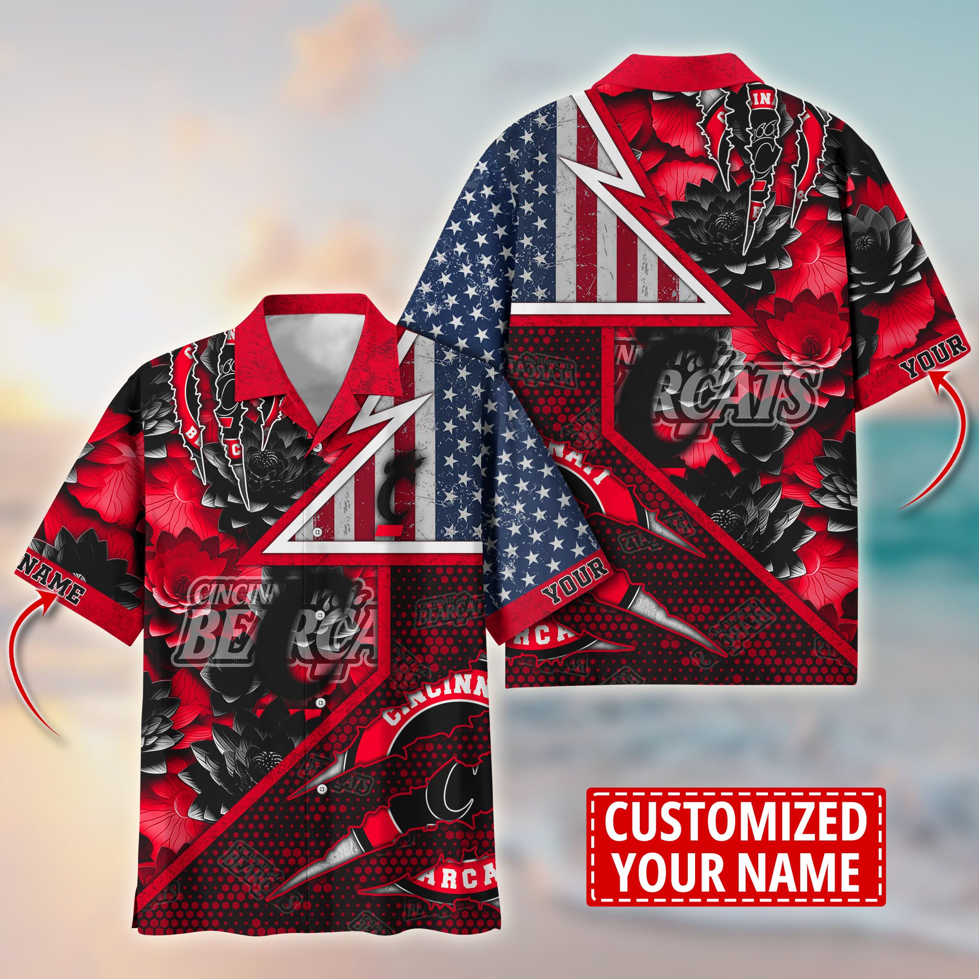 Cincinnati Bearcats Customize Flower Hawaii Shirt For Fans, Summer Football Shirts TT59003