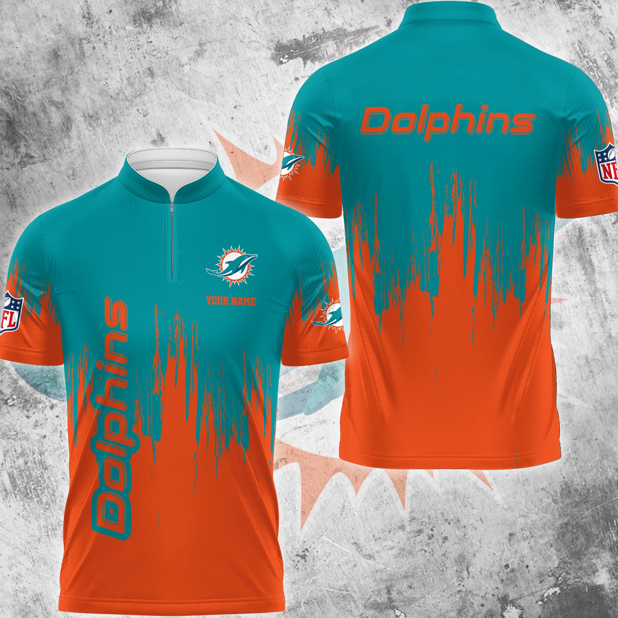 Miami Dolphins Polo Shirt Custom Your Name, Football Team Polo Shirt, Gifts For Football Lovers EHIVM-59078