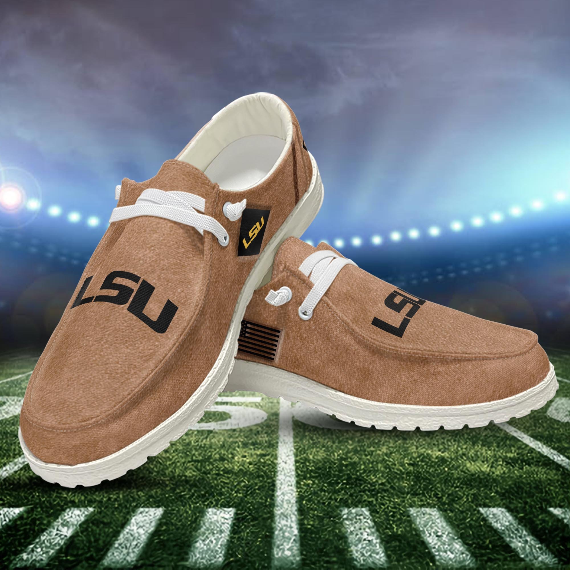 LSU TIGERS Brown 2023 Salute To Service Club HD Shoes Q-53326