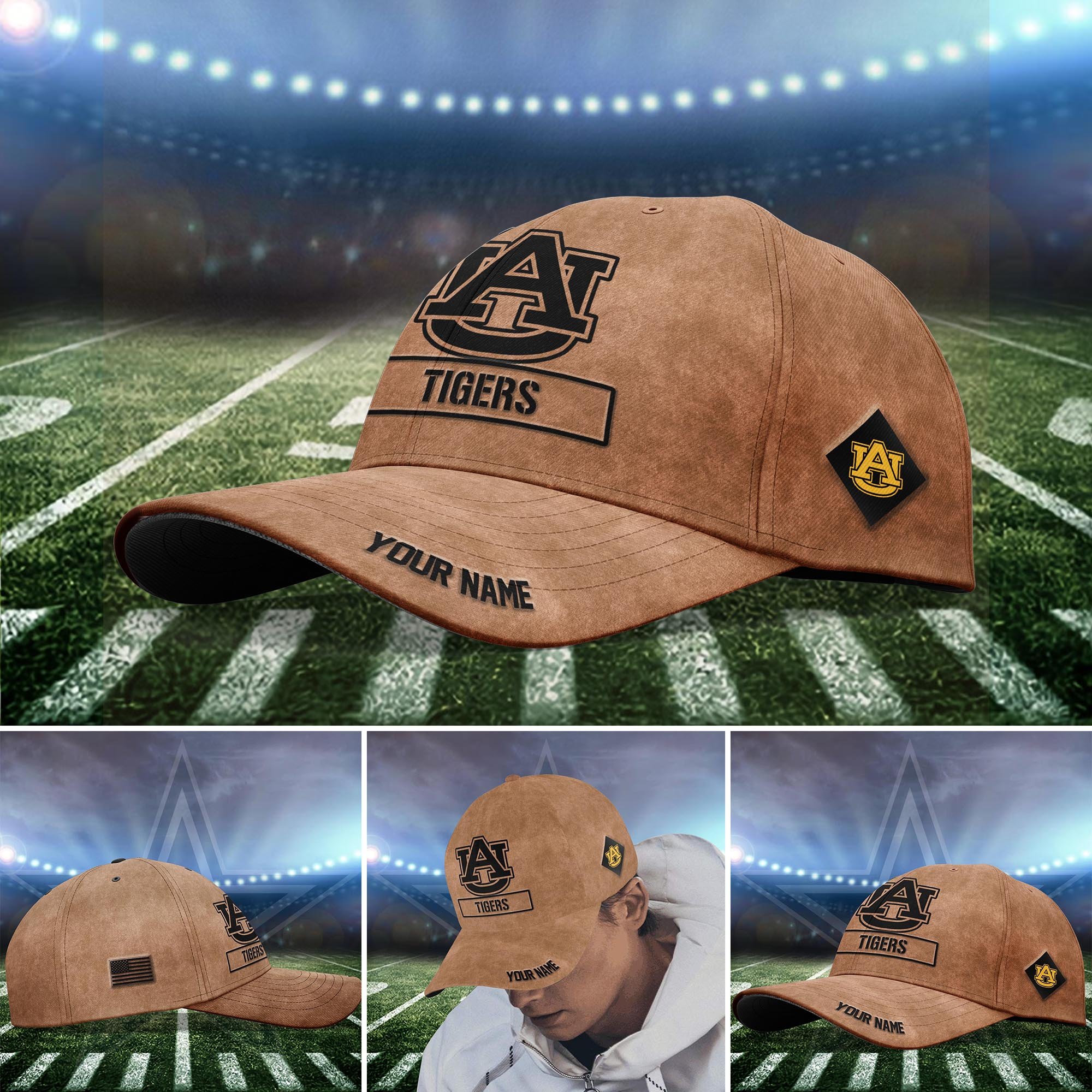 Auburn Tigers BROWN 2023 SALUTE TO SERVICE CLUB CAP Custom Q-53413