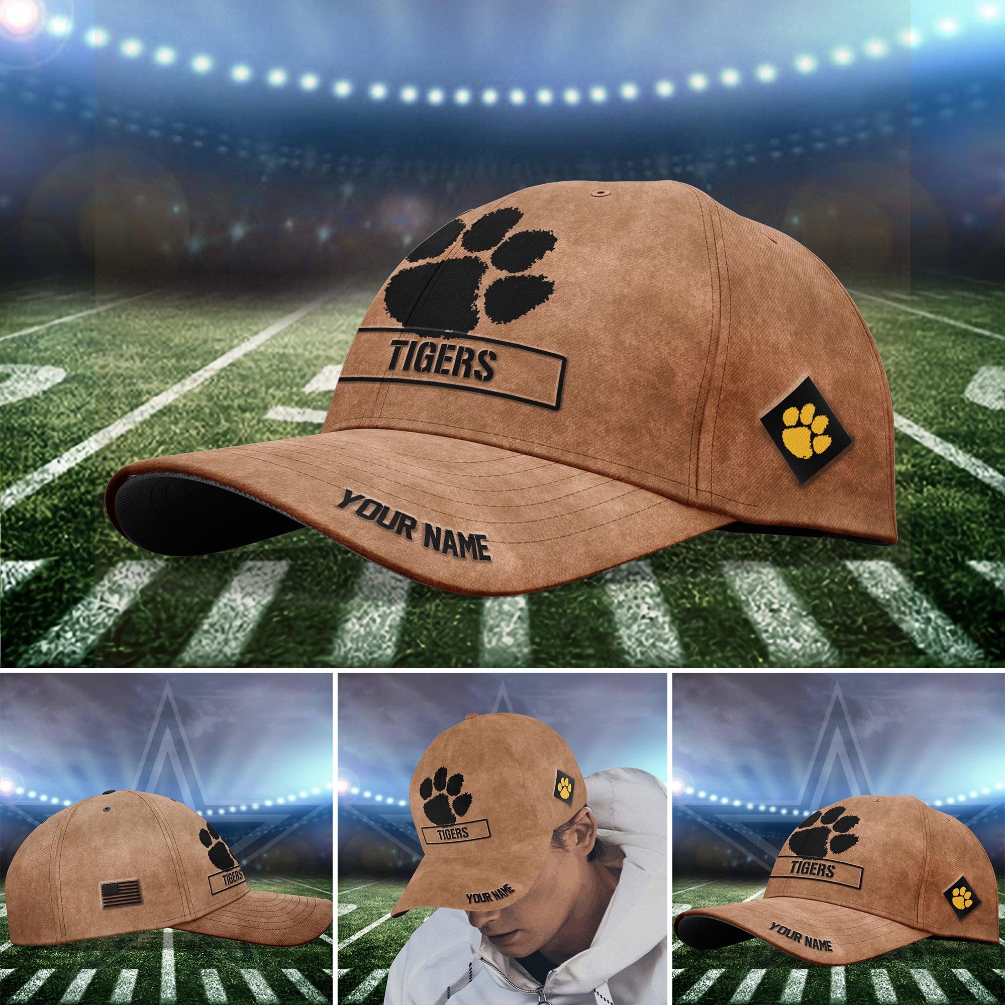 Clemson Tigers BROWN 2023 SALUTE TO SERVICE CLUB CAP Custom Q-53413