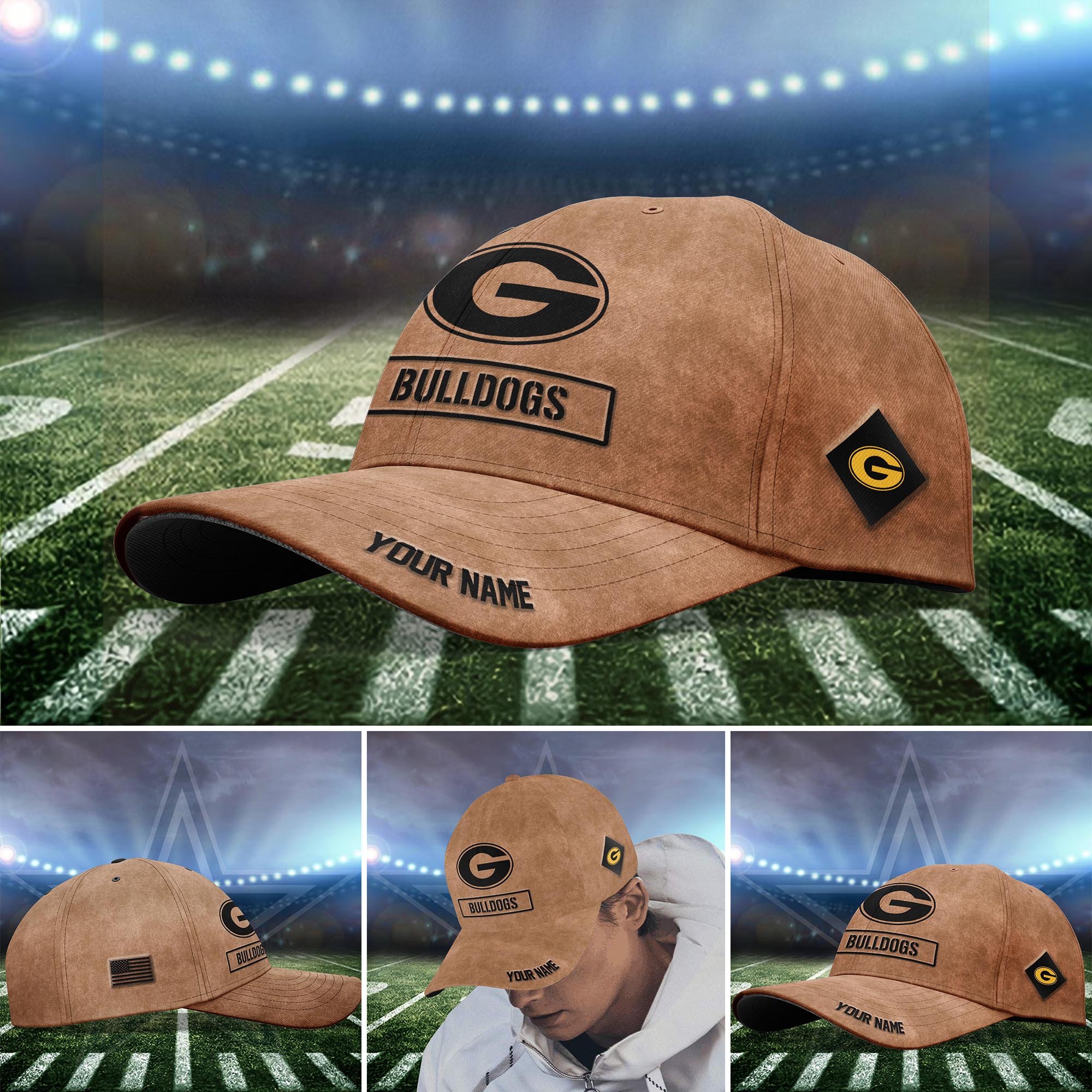 Georgia Bulldogs BROWN 2023 SALUTE TO SERVICE CLUB CAP Custom Q-53413
