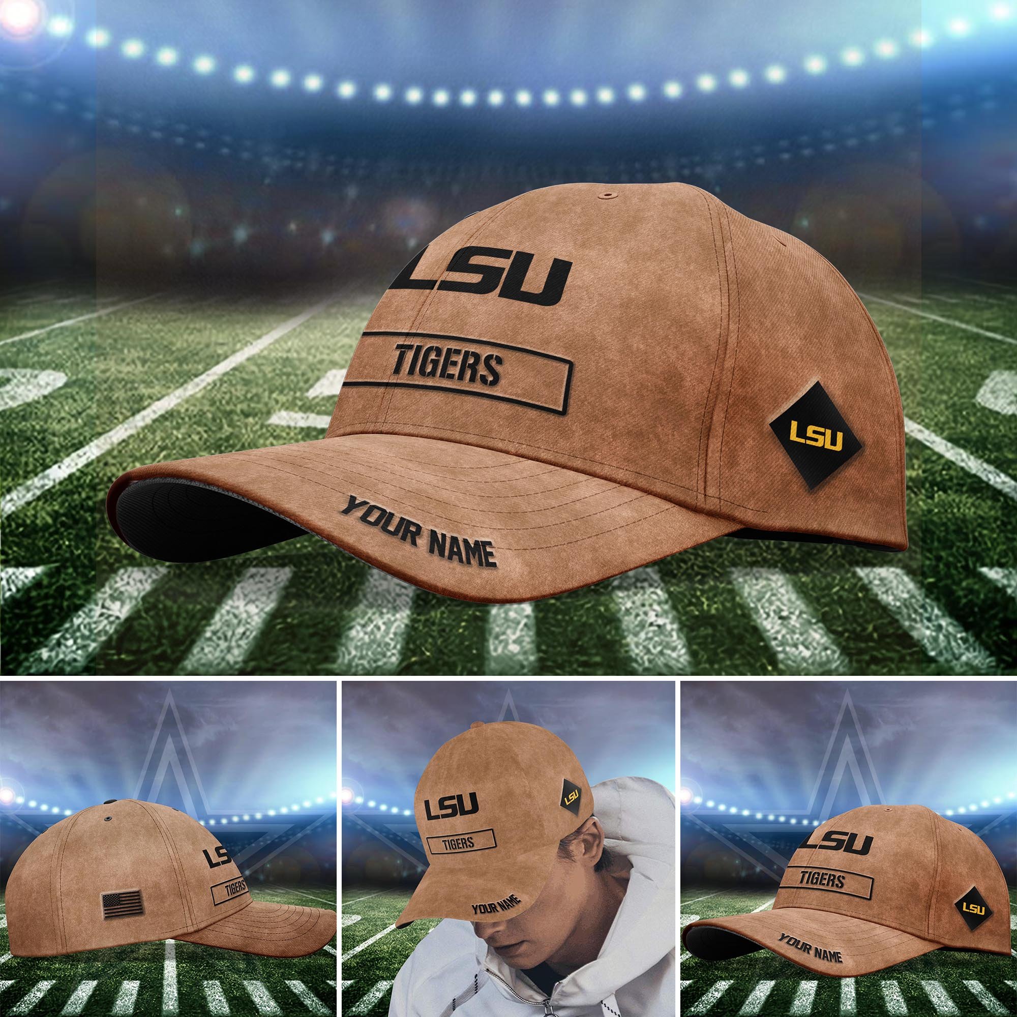 LSU TIGERS BROWN 2023 SALUTE TO SERVICE CLUB CAP Custom Q-53413