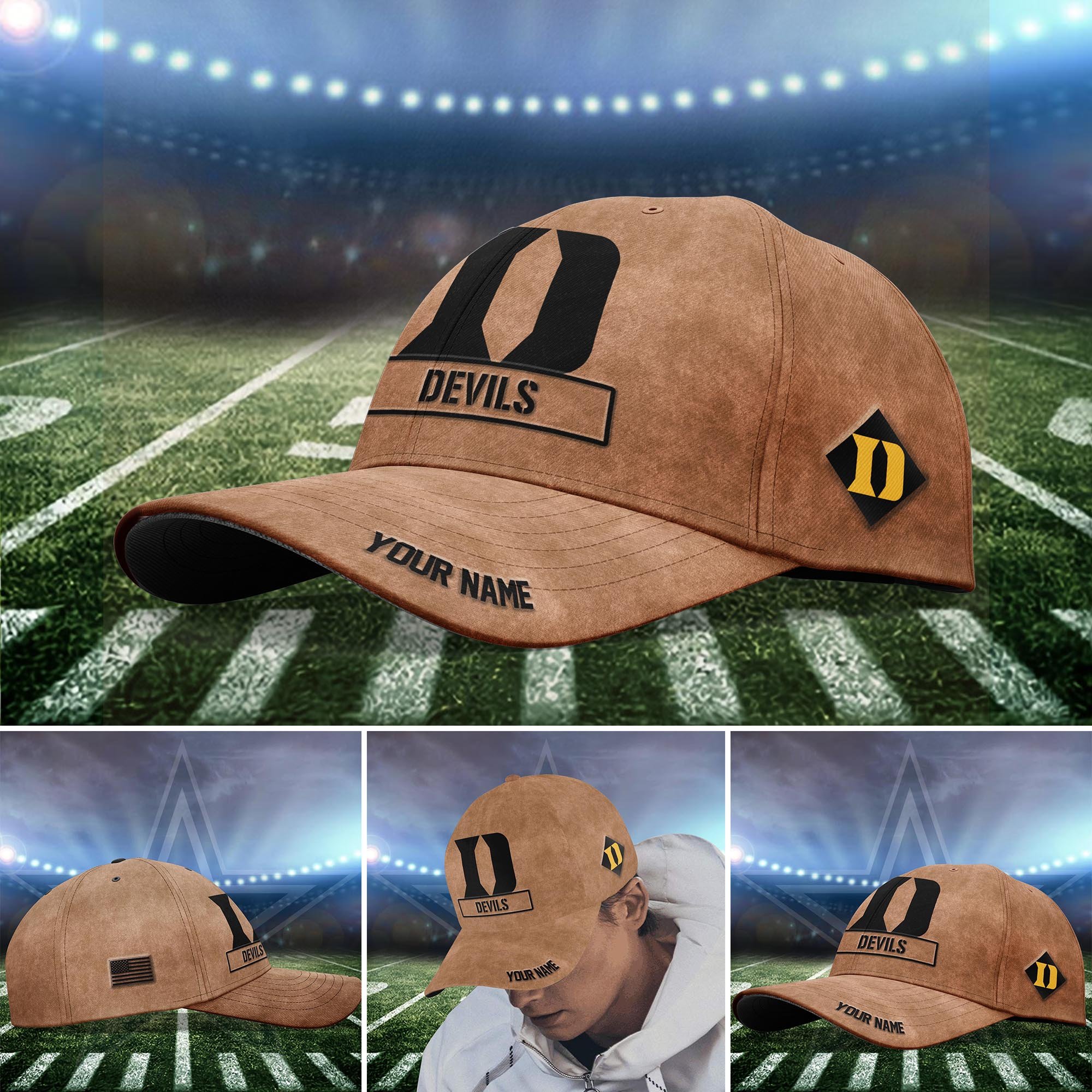 Duke Blue Devils BROWN 2023 SALUTE TO SERVICE CLUB CAP Custom Q-53413