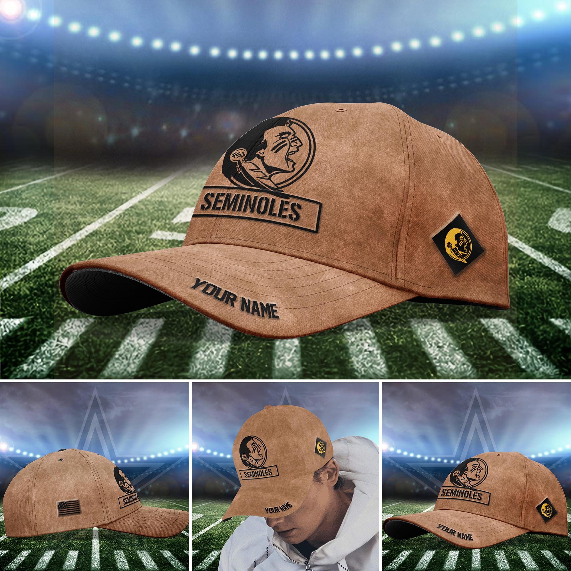 Florida State Seminoles BROWN 2023 SALUTE TO SERVICE CLUB CAP Custom Q-53413