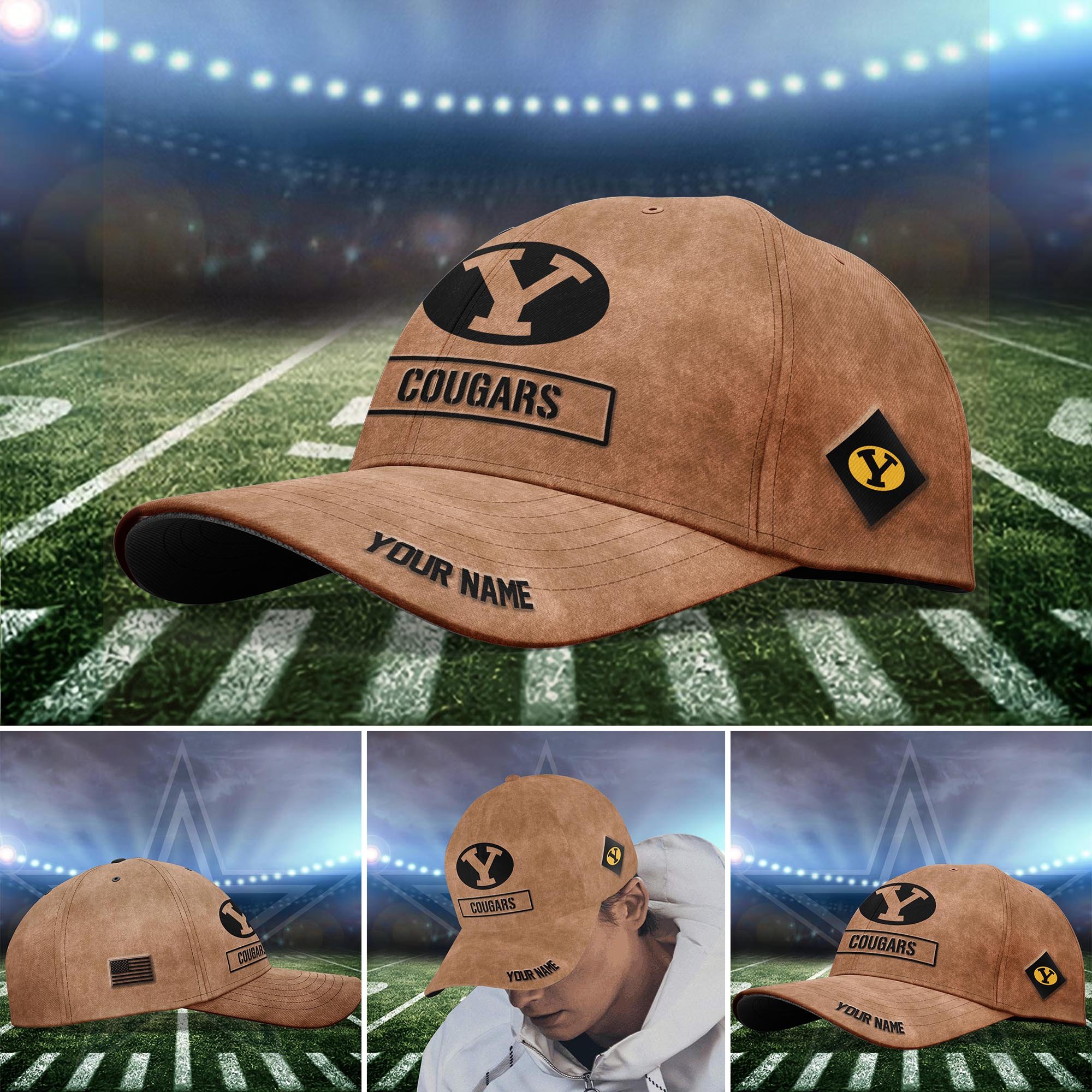 BYU Cougars BROWN 2023 SALUTE TO SERVICE CLUB CAP Custom Q-53413