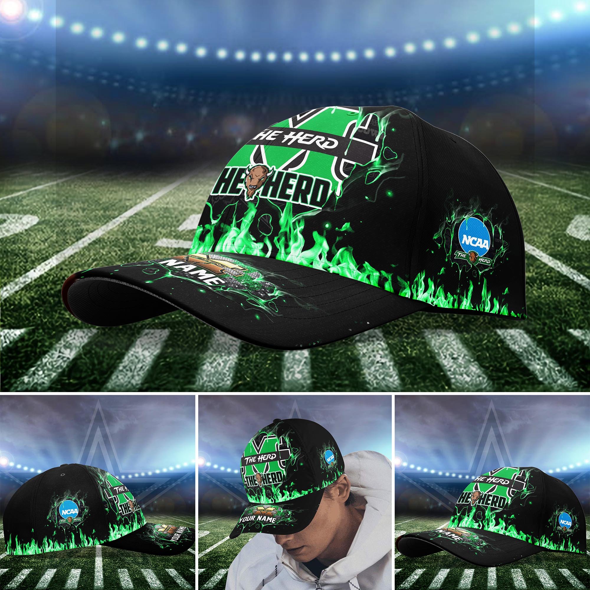 Marshall Thundering Herd Cap custom Q-54379
