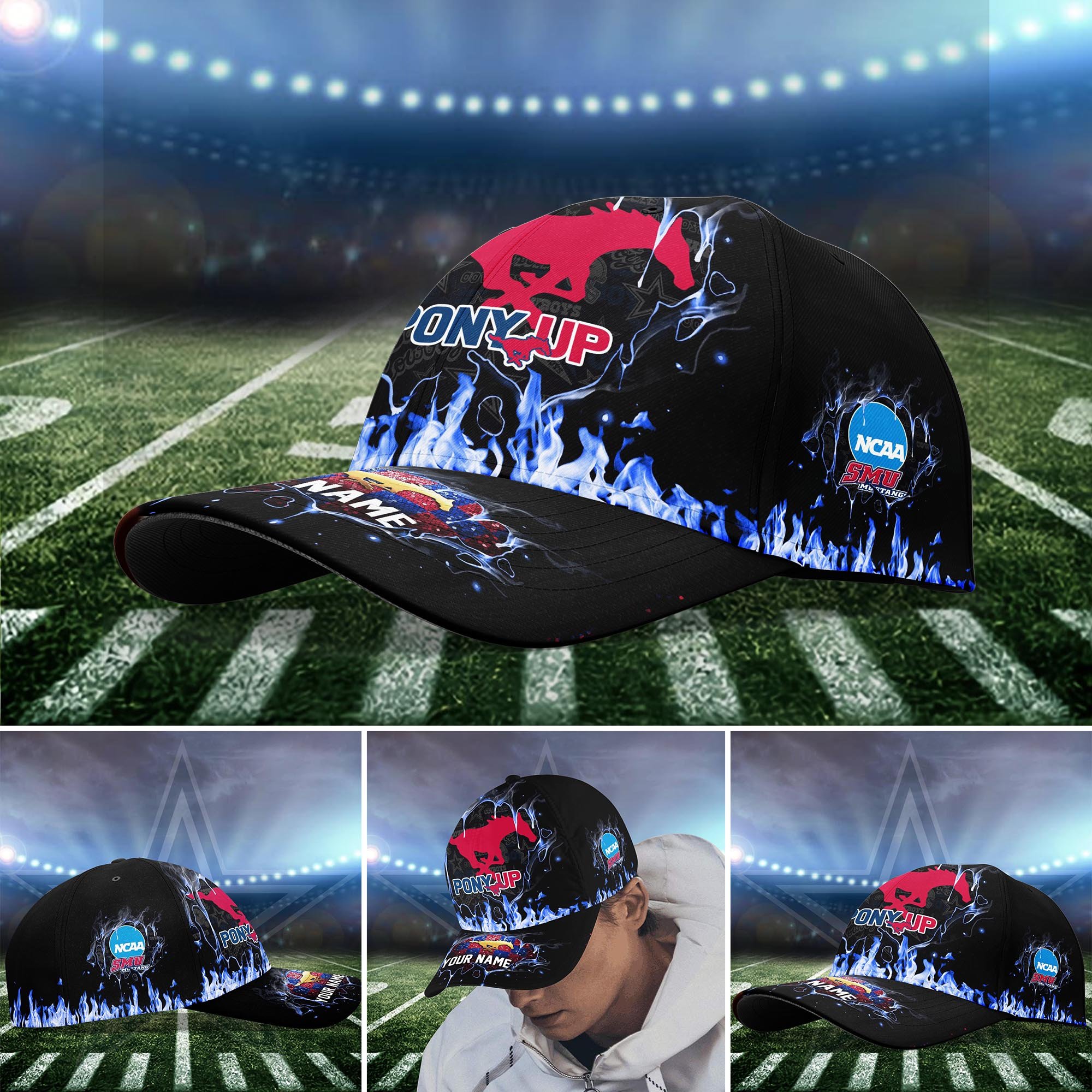 SMU Mustangs Cap custom Q-54379