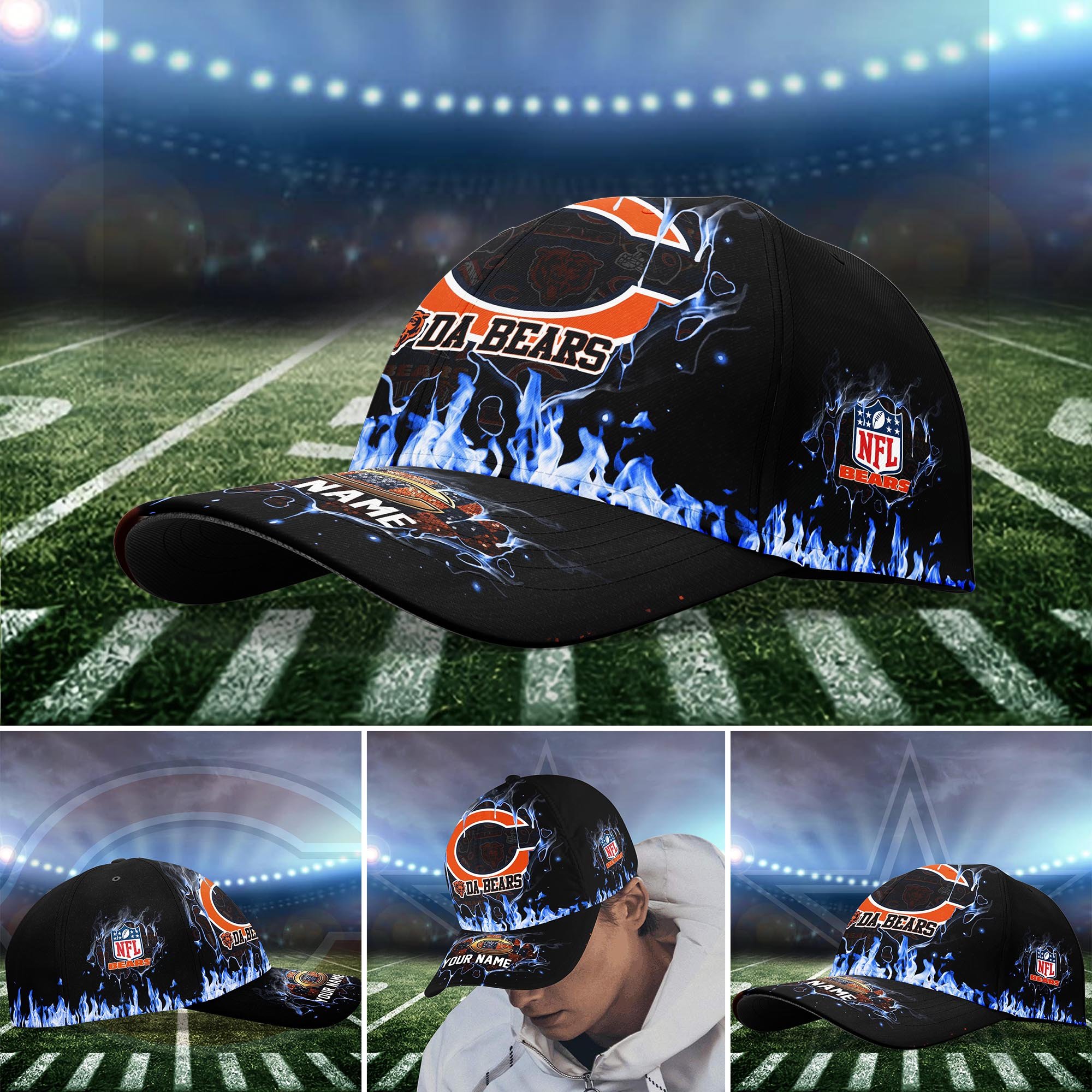 Chicago Bears Cap custom Q-54379
