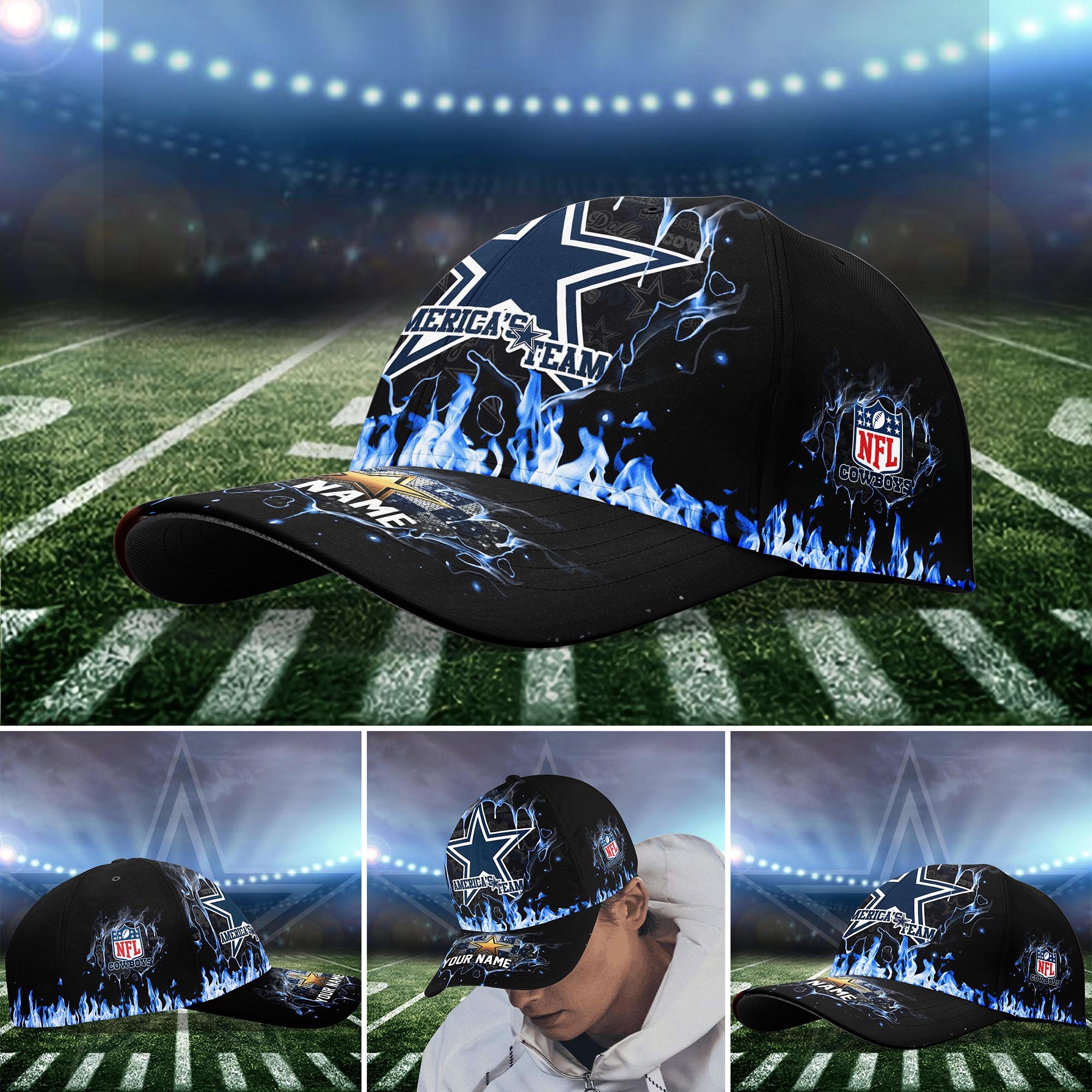 Dallas Cowboys Cap custom Q-54379