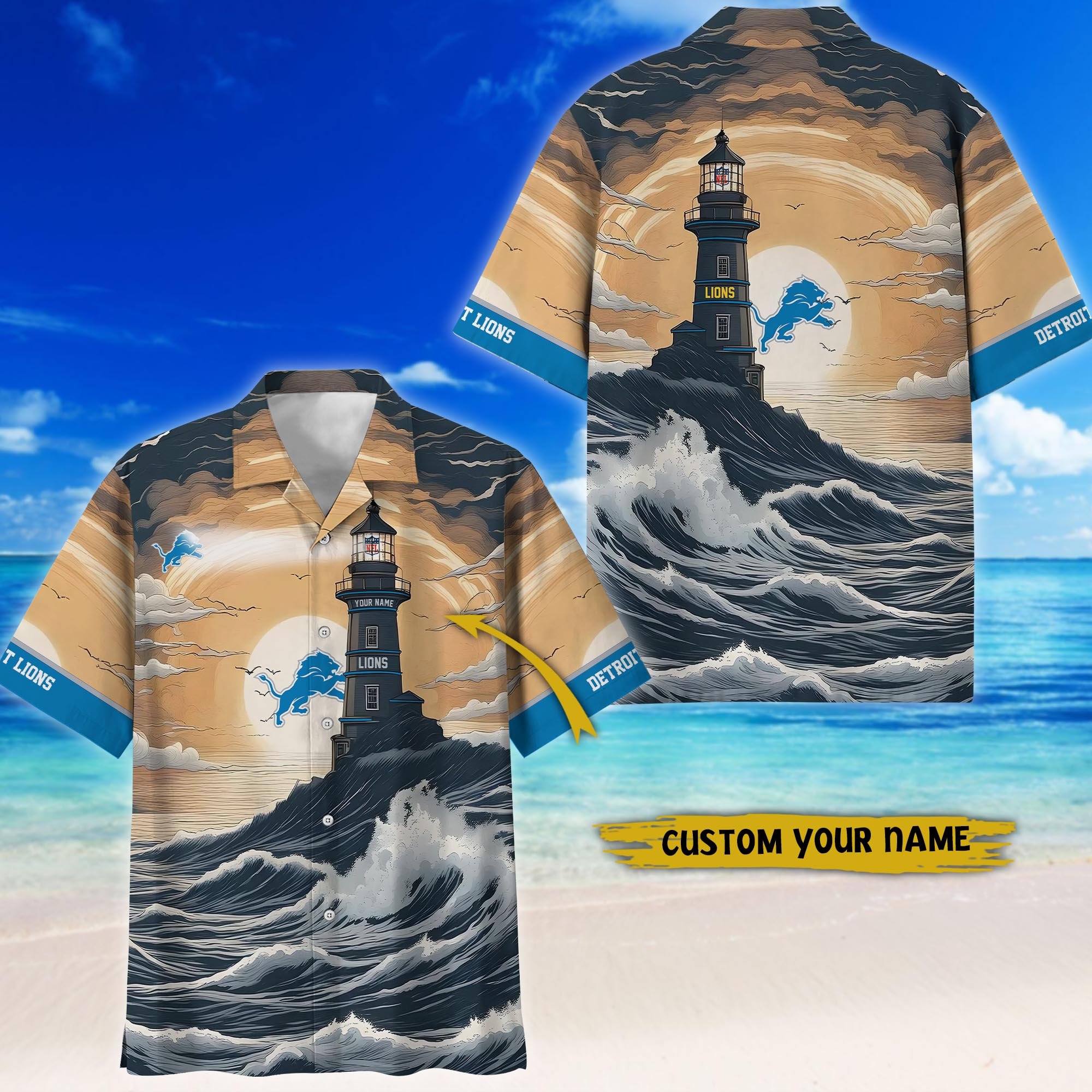 Detroit Lions Hawaiian shirt custom 57430