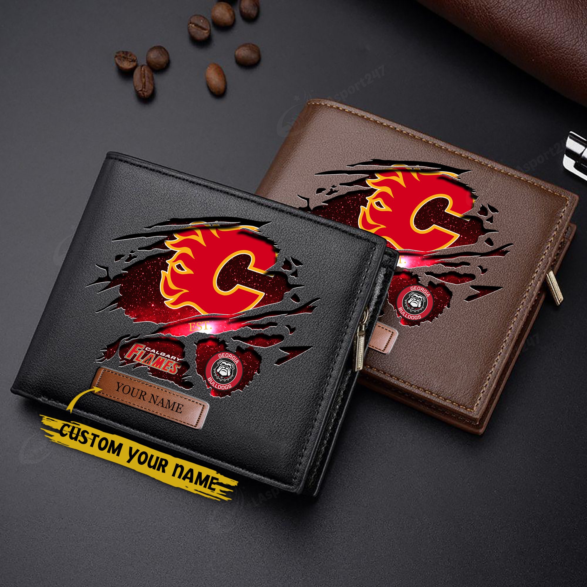 Calgary Flames Men Wallet Custom 57877