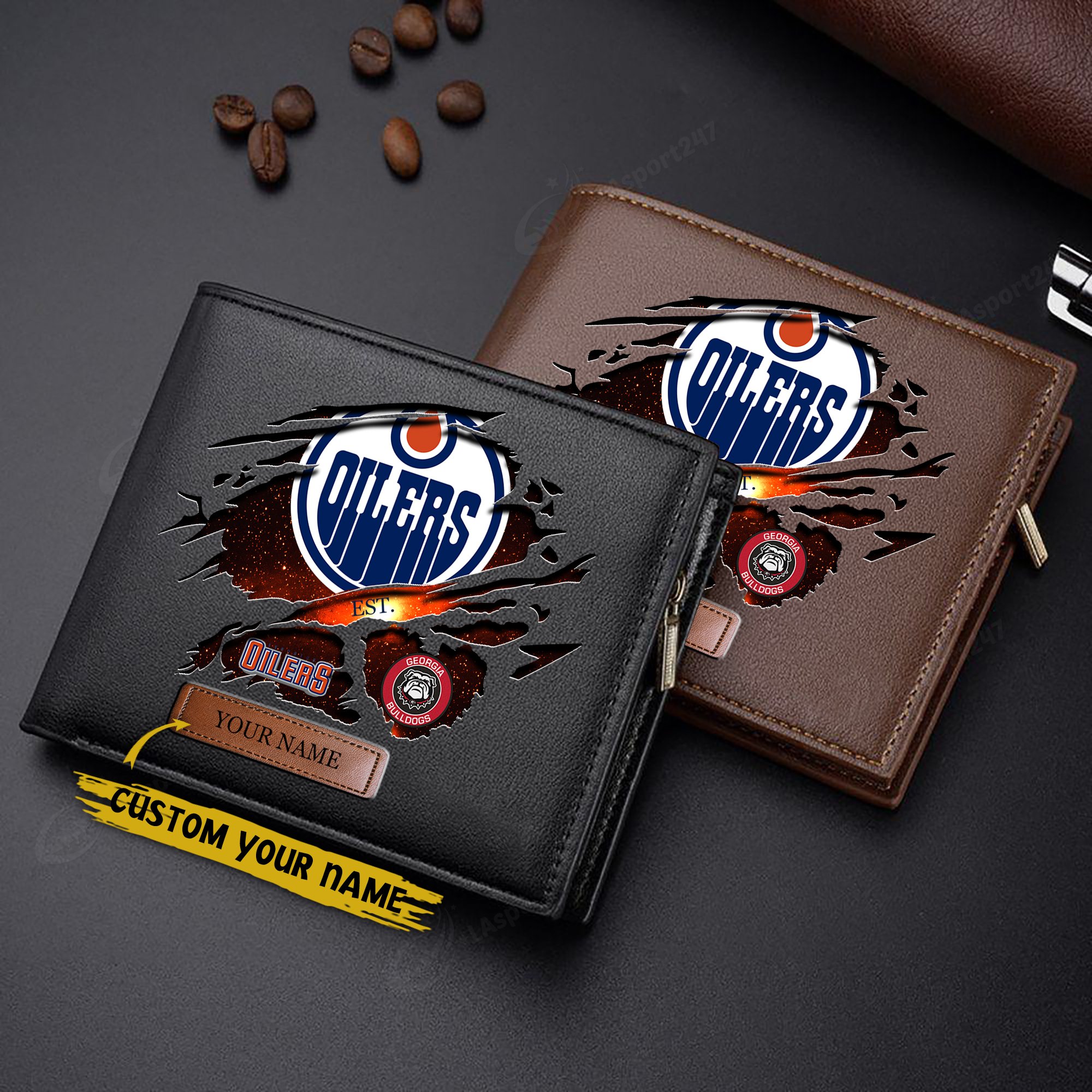 Edmonton Oilers Men Wallet Custom 57877