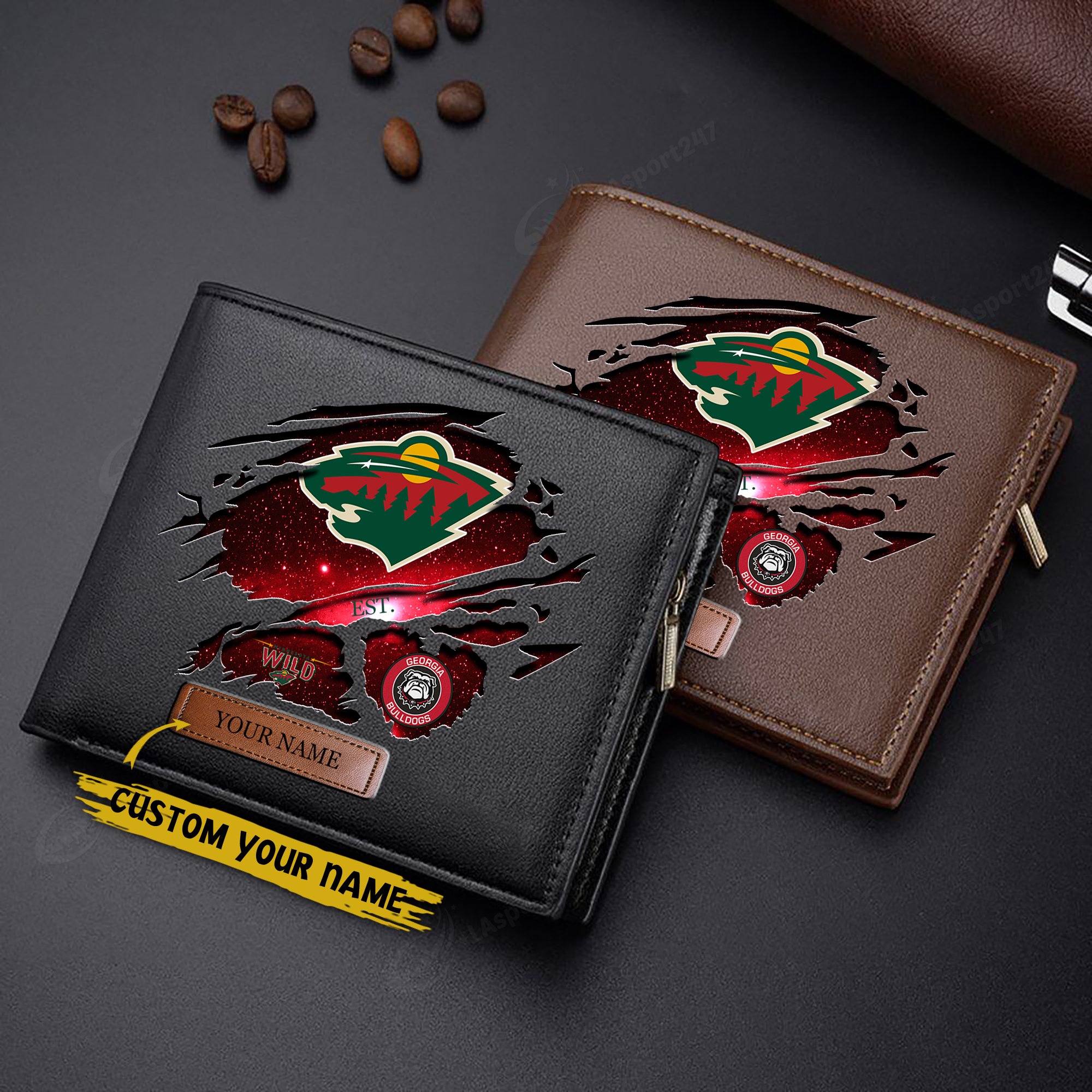 Minnesota Wild Men Wallet Custom 57877