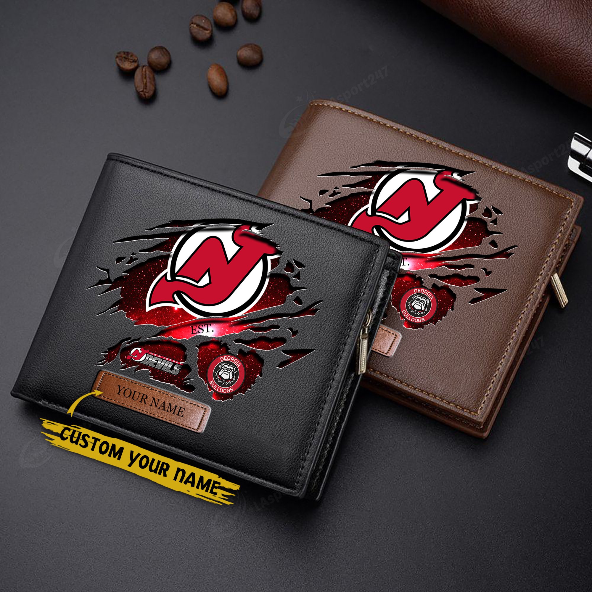 New Jersey Devils Men Wallet Custom 57877