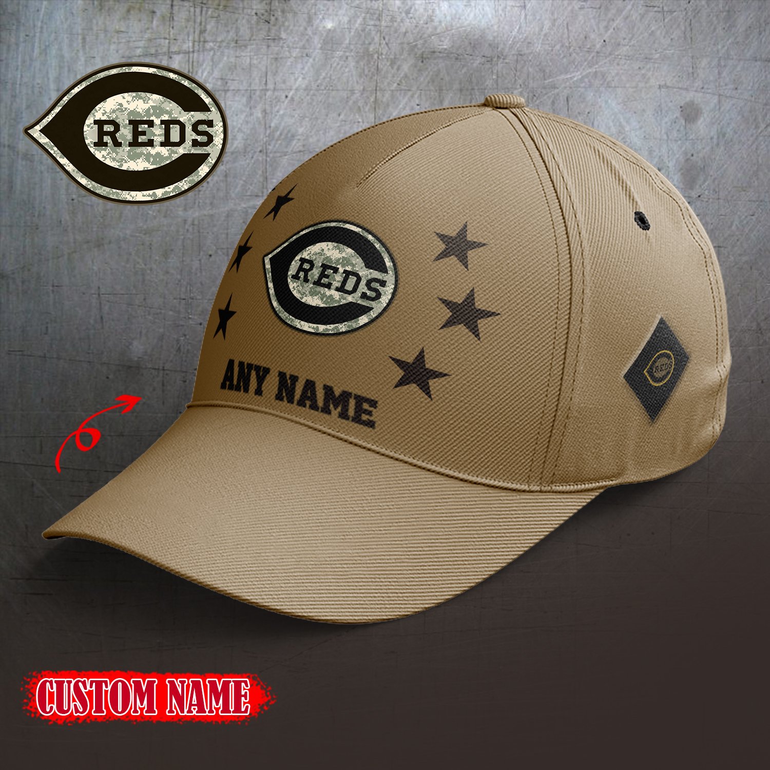 Cincinnati Reds 2024 Armed Forces Day  Cap custom custom 58304