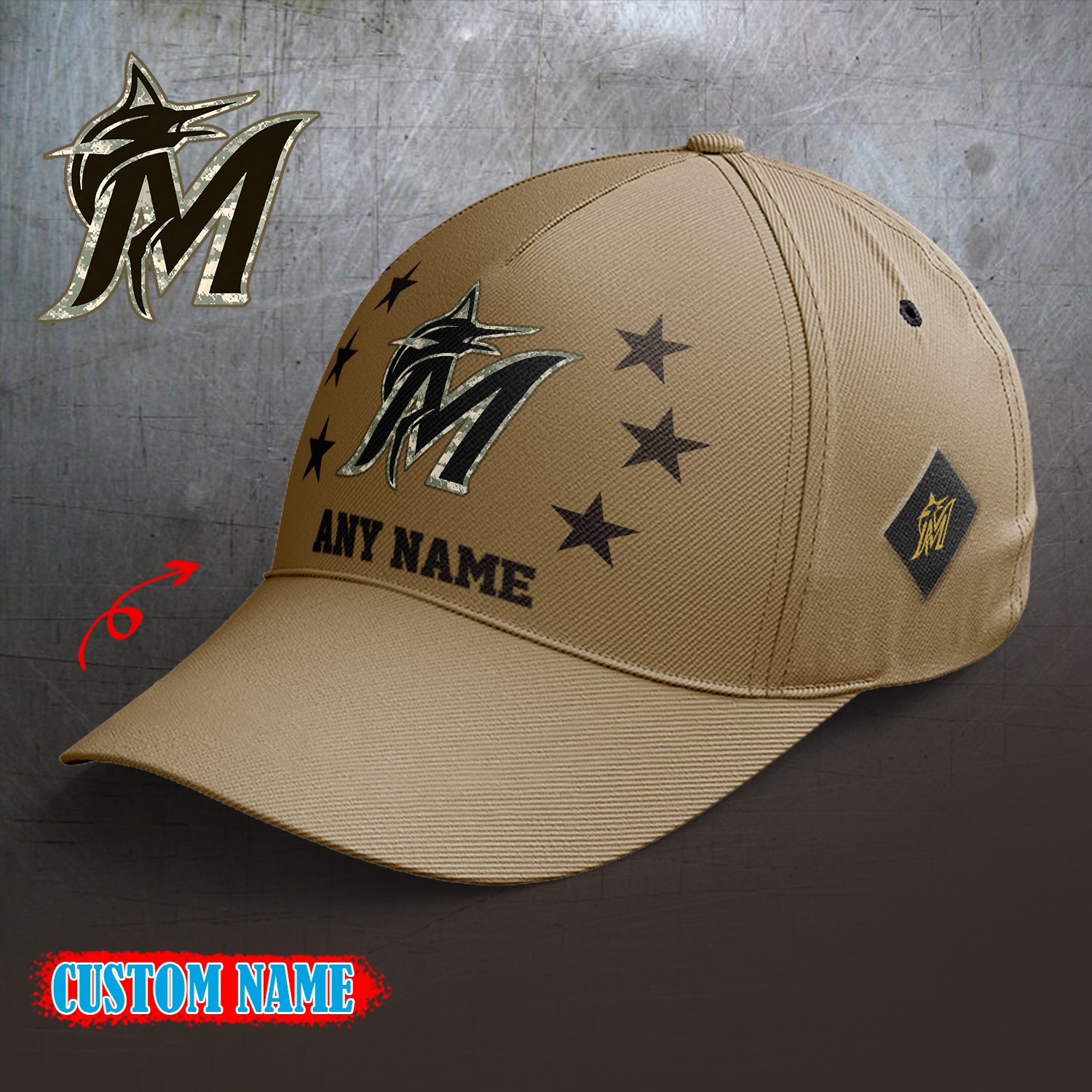 Miami Marlins 2024 Armed Forces Day  Cap custom custom 58304