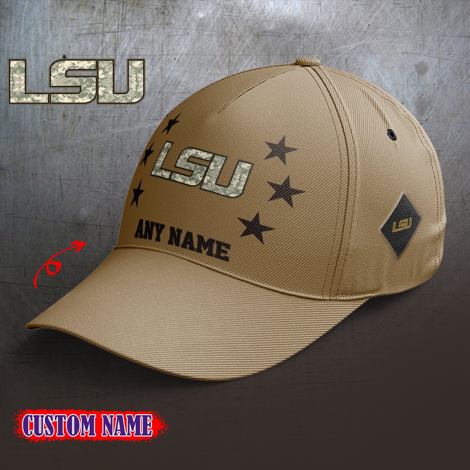 LSU TIGERS 2024 Armed Forces Day  Cap custom custom 58304