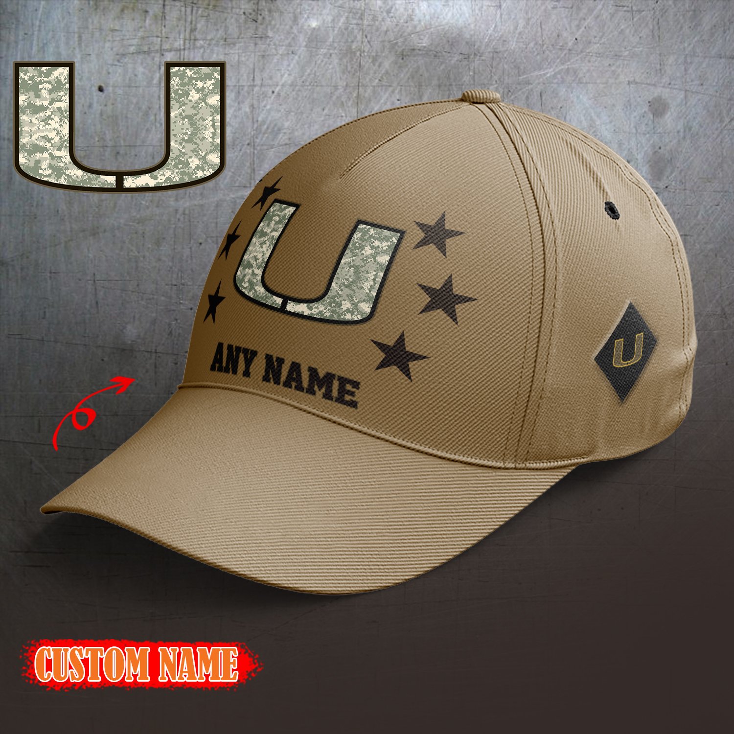 Miami Hurricanes 2024 Armed Forces Day  Cap custom custom 58304