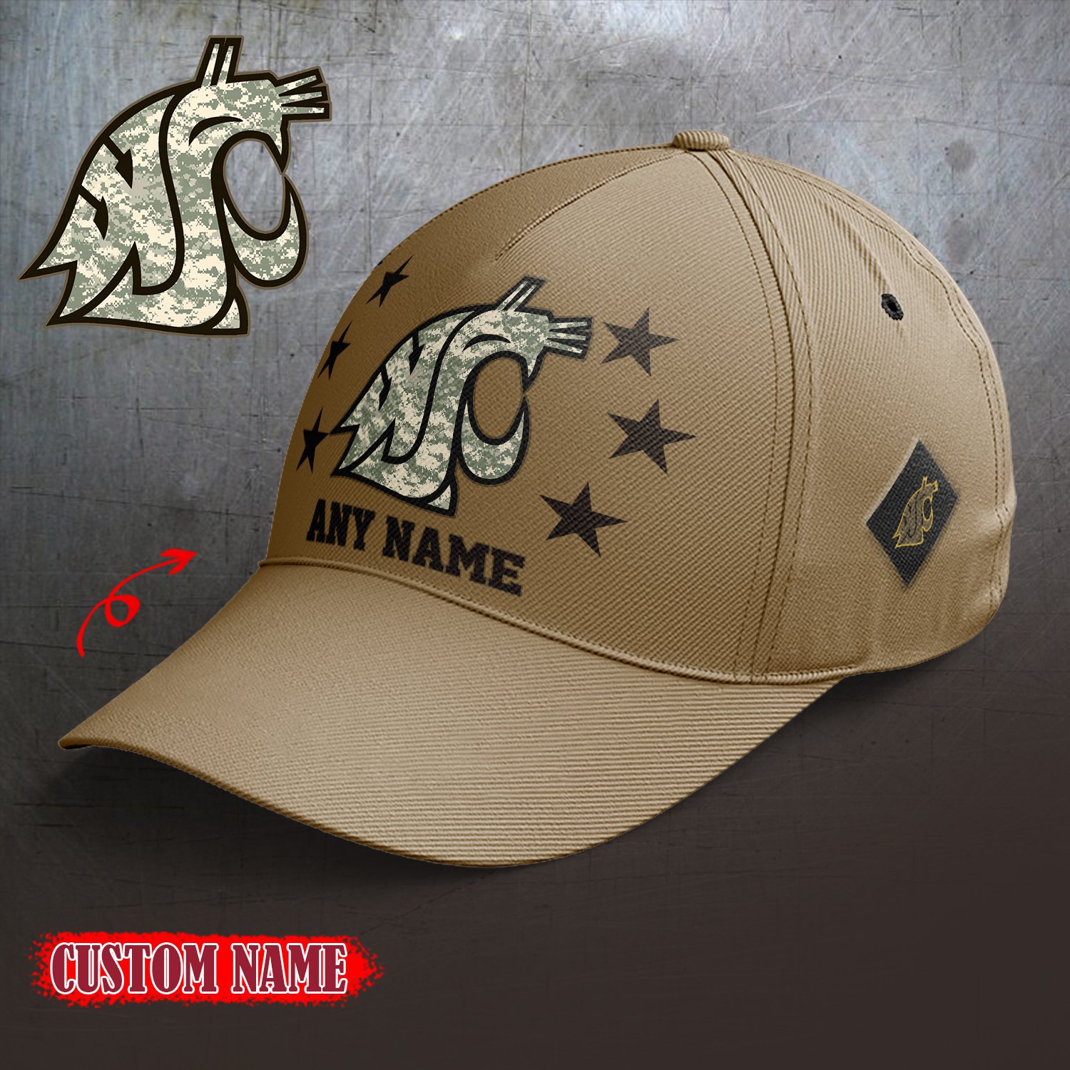 Washington State Cougars 2024 Armed Forces Day  Cap custom custom 58304
