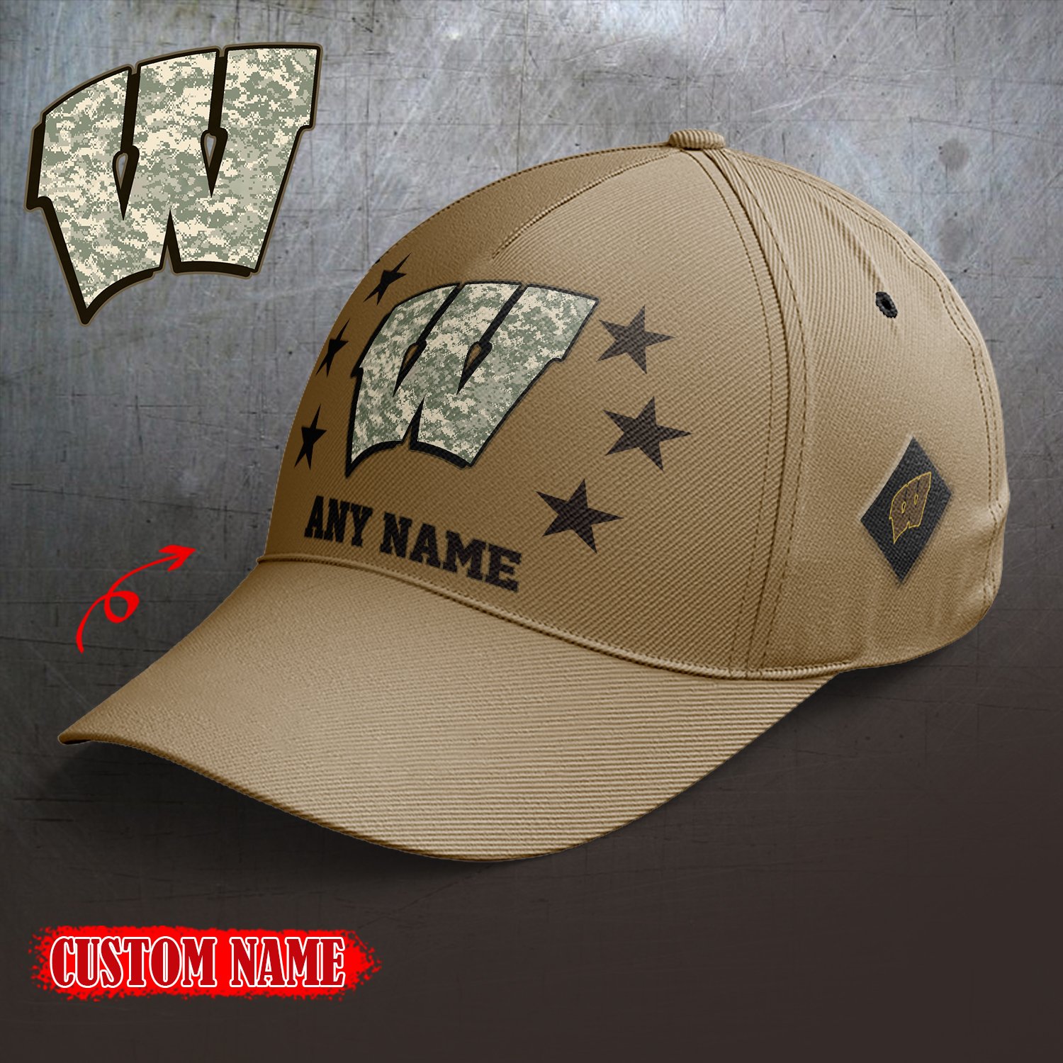 Wisconsin Badgers 2024 Armed Forces Day  Cap custom custom 58304