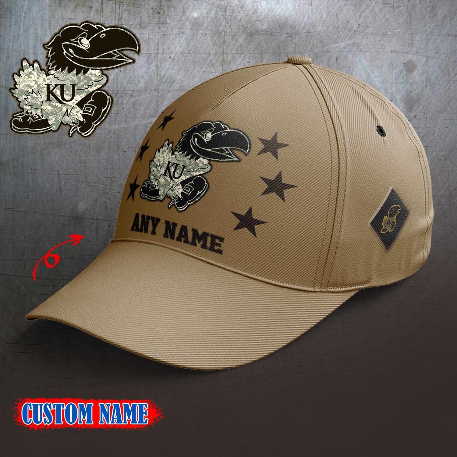 Kansas Jayhawks 2024 Armed Forces Day  Cap custom custom 58304