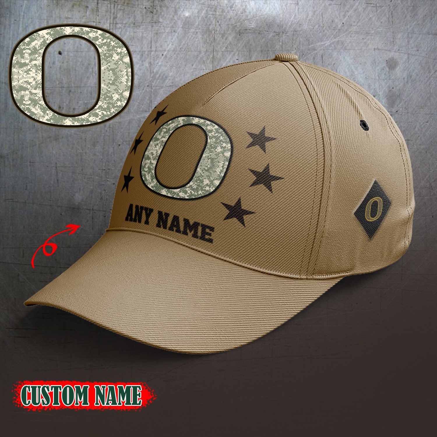 Oregon Ducks 2024 Armed Forces Day  Cap custom custom 58304