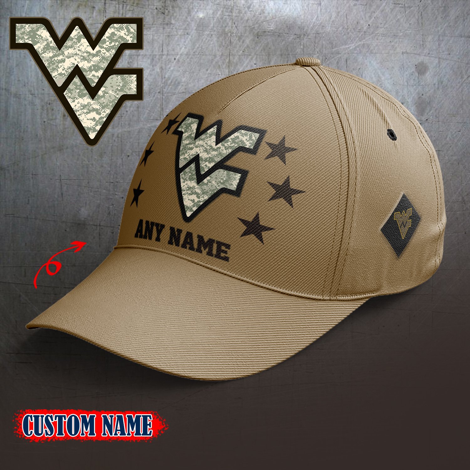 West Virginia Mountaineers 2024 Armed Forces Day  Cap custom custom 58304