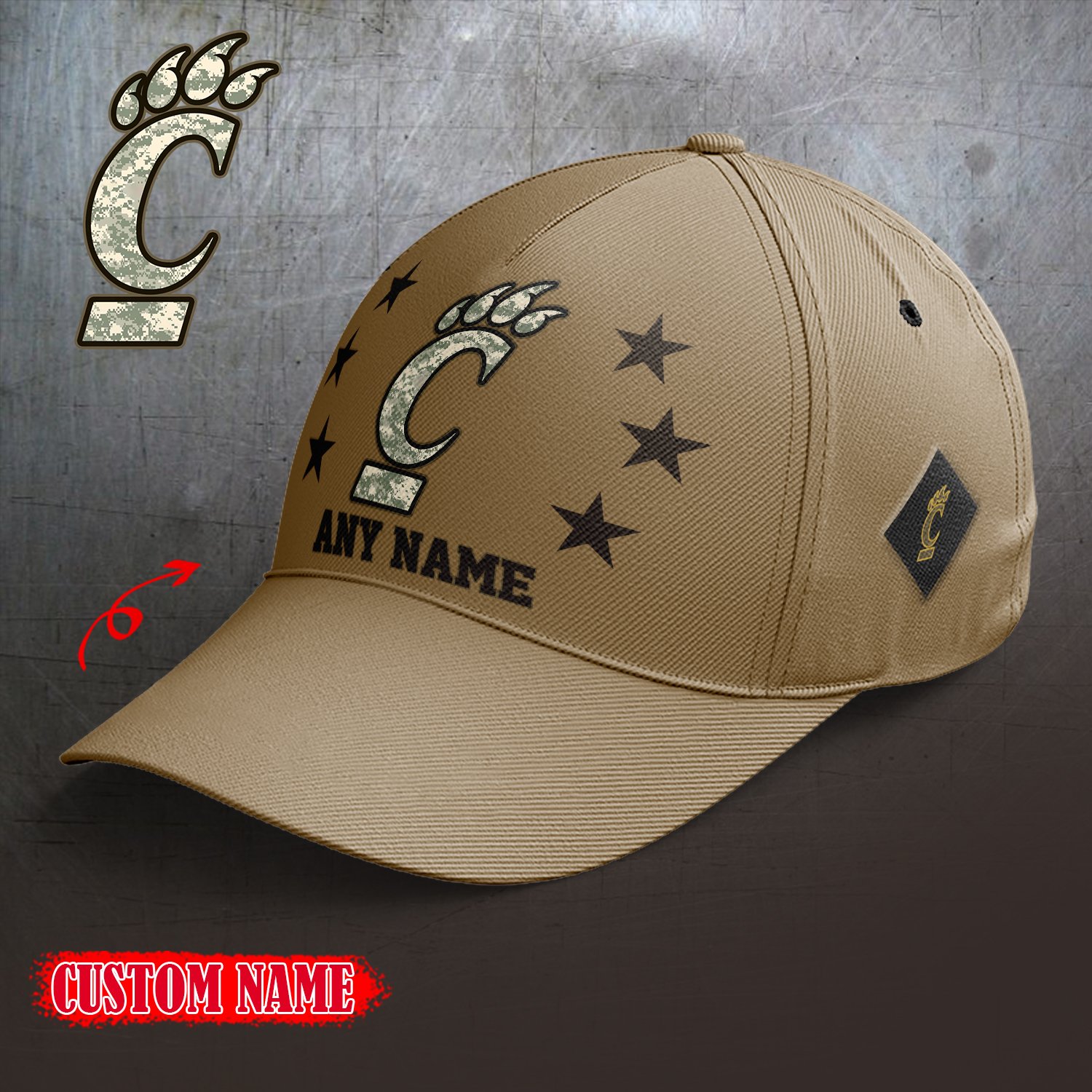 Cincinnati Bearcats 2024 Armed Forces Day  Cap custom custom 58304