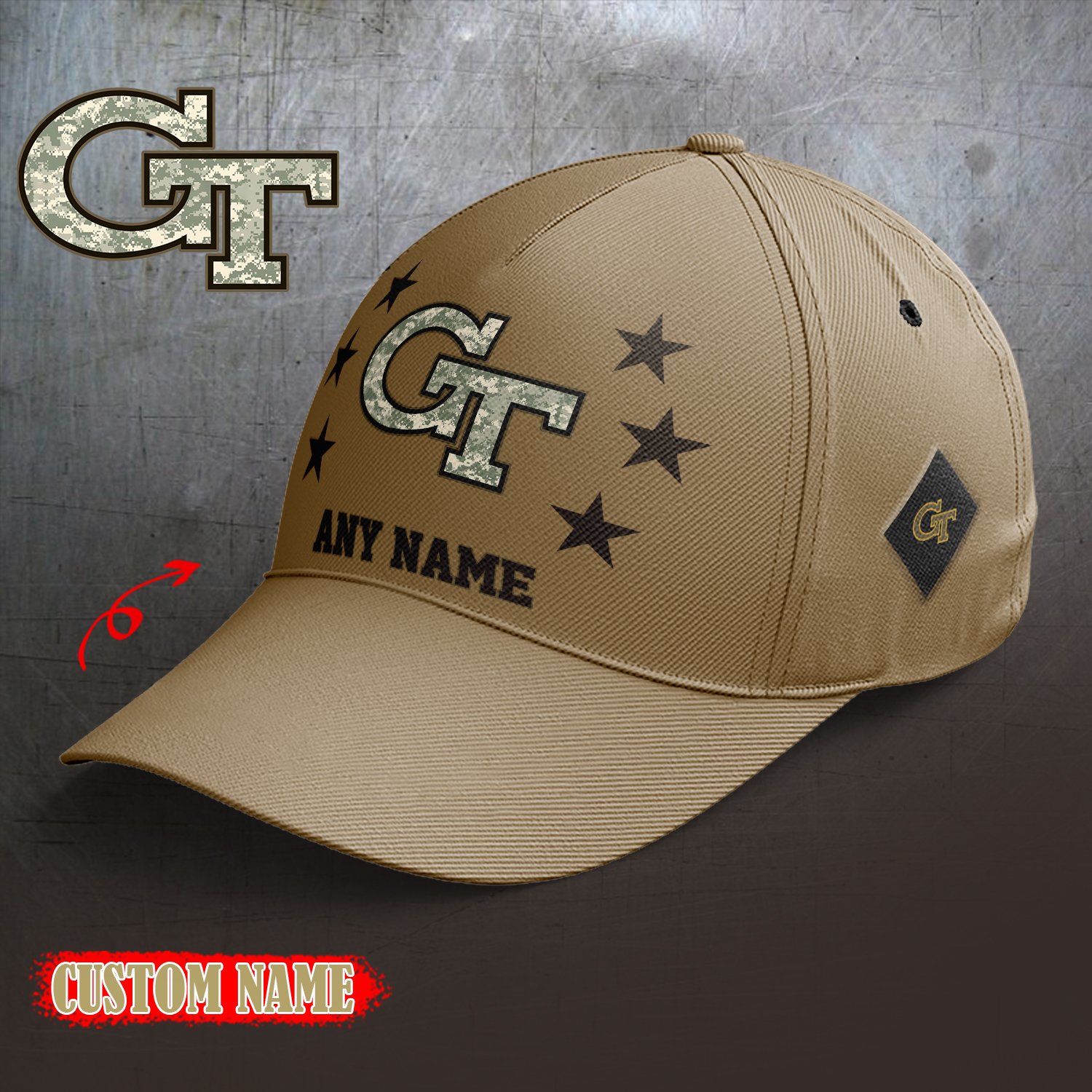 Georgia Tech Yellow Jackets 2024 Armed Forces Day  Cap custom custom 58304