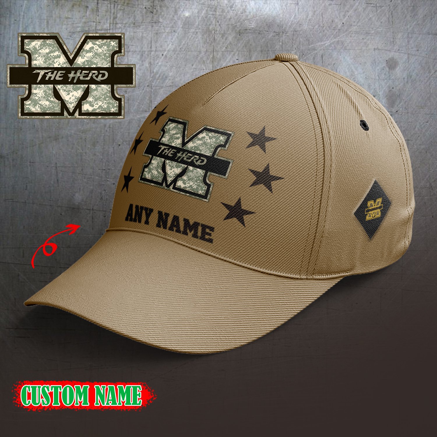 Marshall Thundering Herd 2024 Armed Forces Day  Cap custom custom 58304