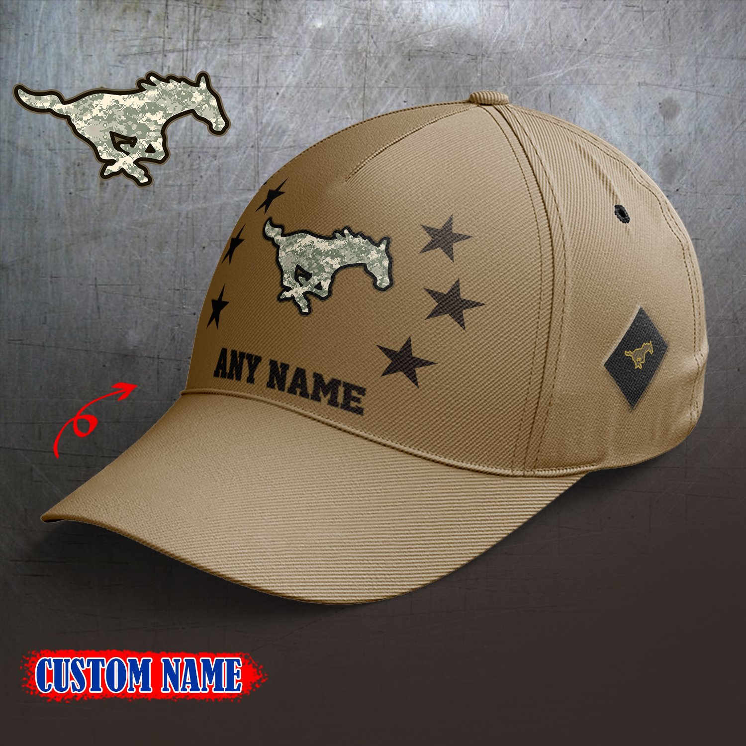 SMU Mustangs 2024 Armed Forces Day  Cap custom custom 58304