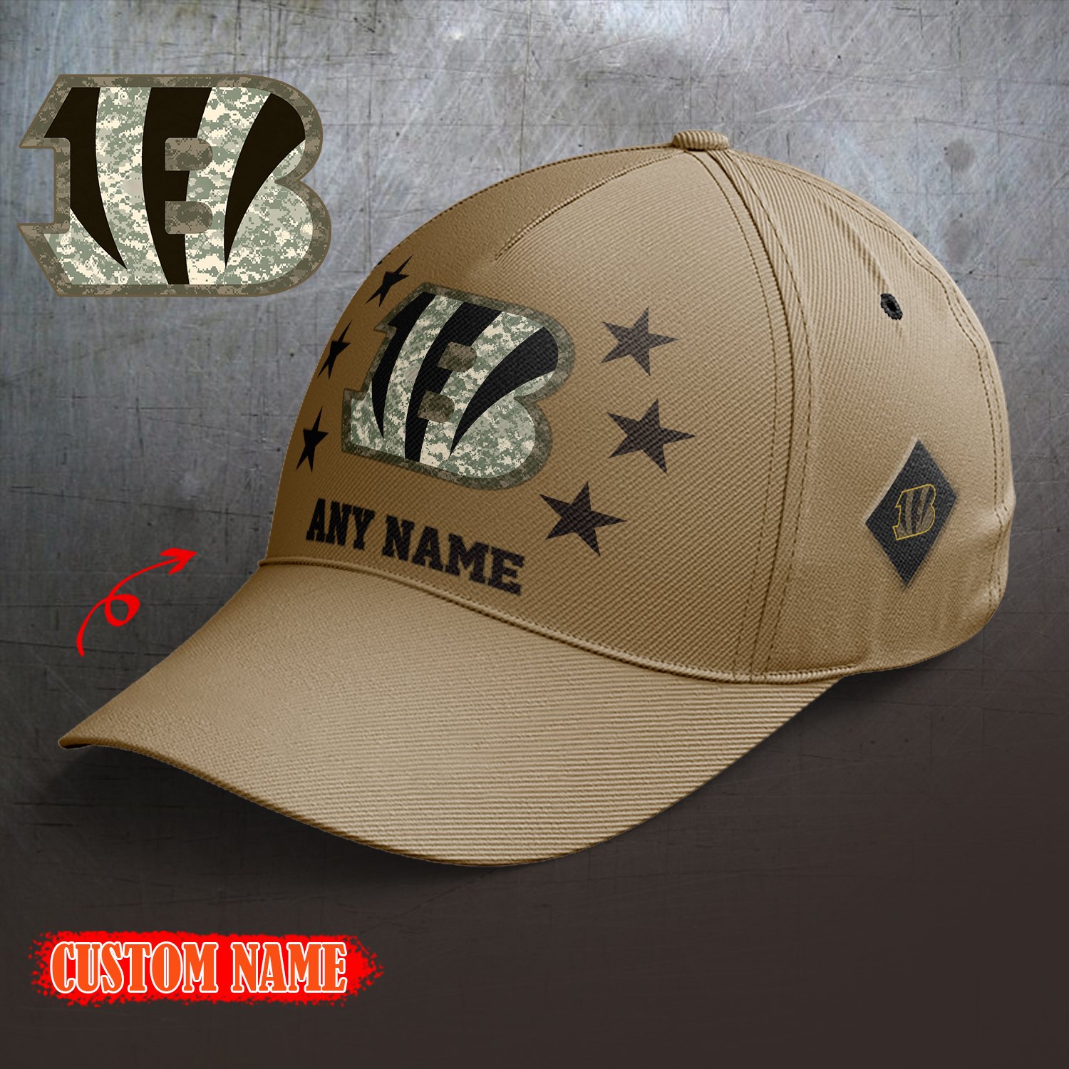 Cincinnati Bengals 2024 Armed Forces Day  Cap custom custom 58304