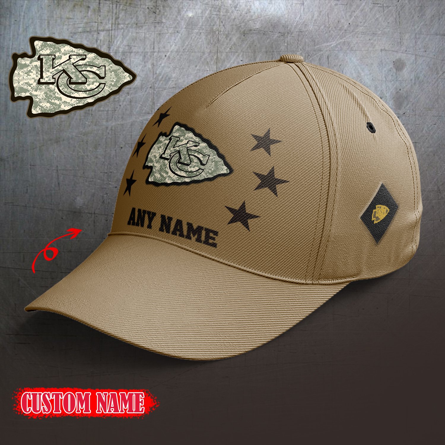 Kansas City Chiefs 2024 Armed Forces Day  Cap custom custom 58304