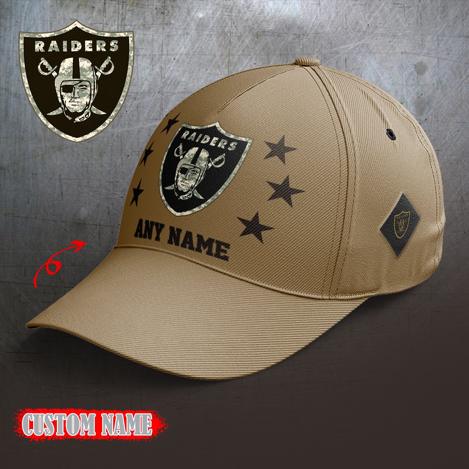 Las Vegas Raiders 2024 Armed Forces Day  Cap custom custom 58304