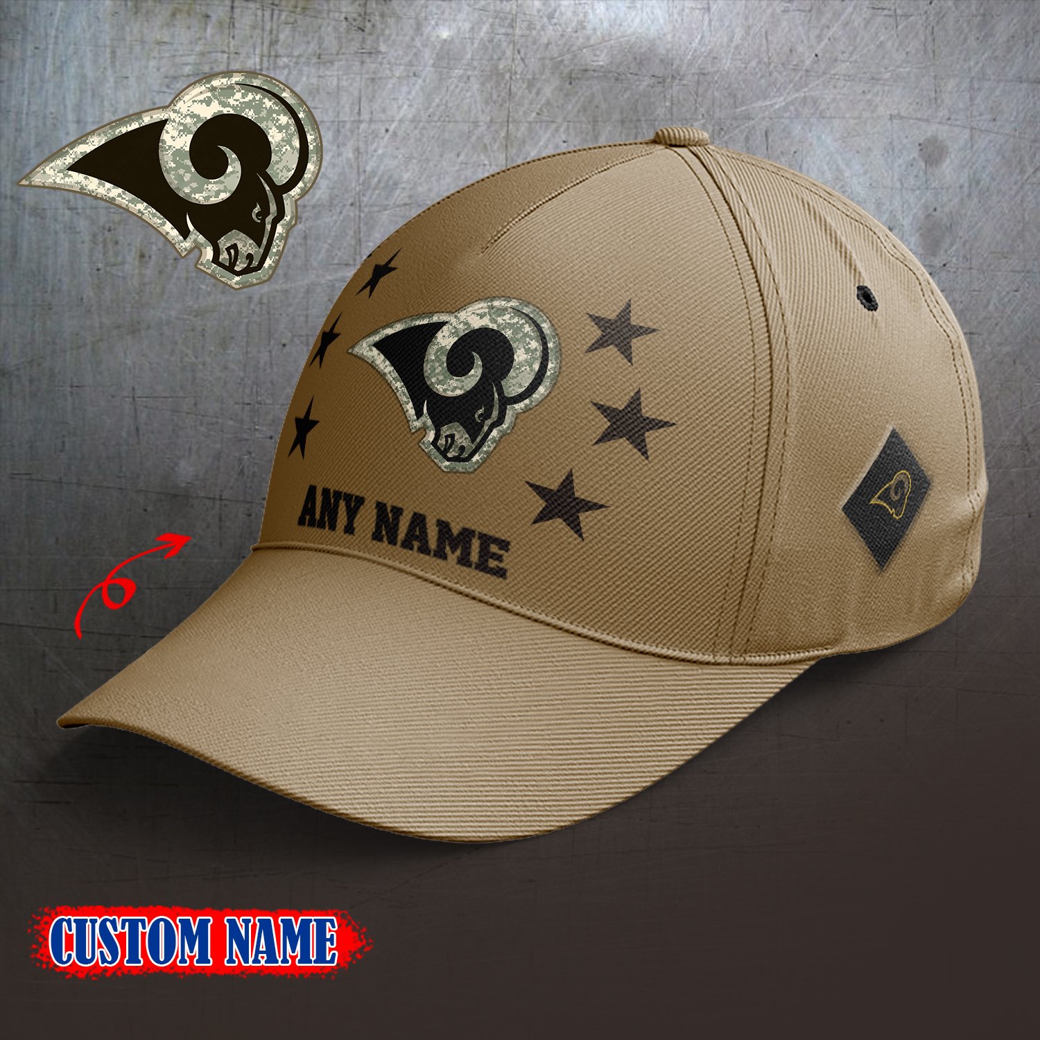 Los Angeles Rams 2024 Armed Forces Day  Cap custom custom 58304