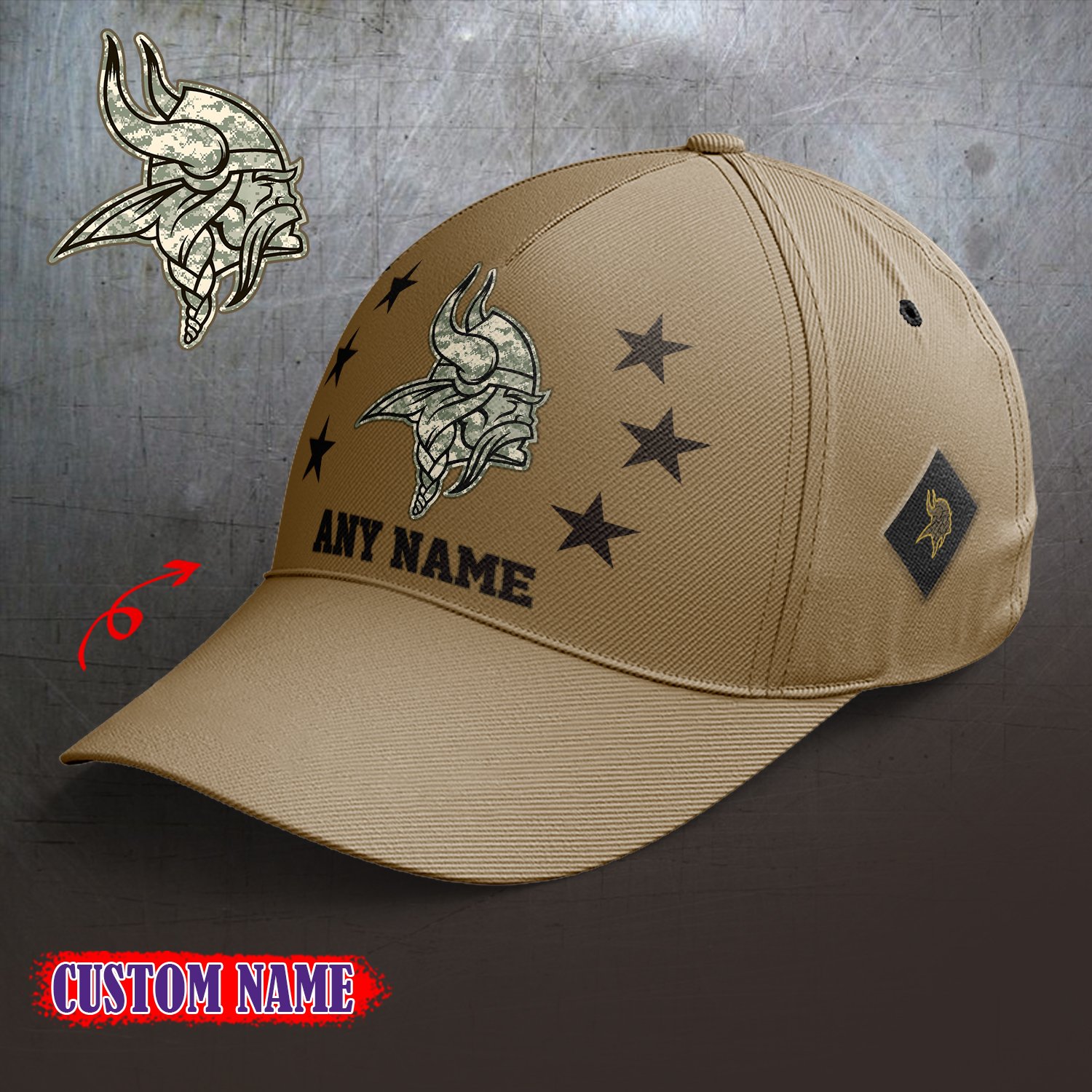 Minnesota Vikings 2024 Armed Forces Day  Cap custom custom 58304