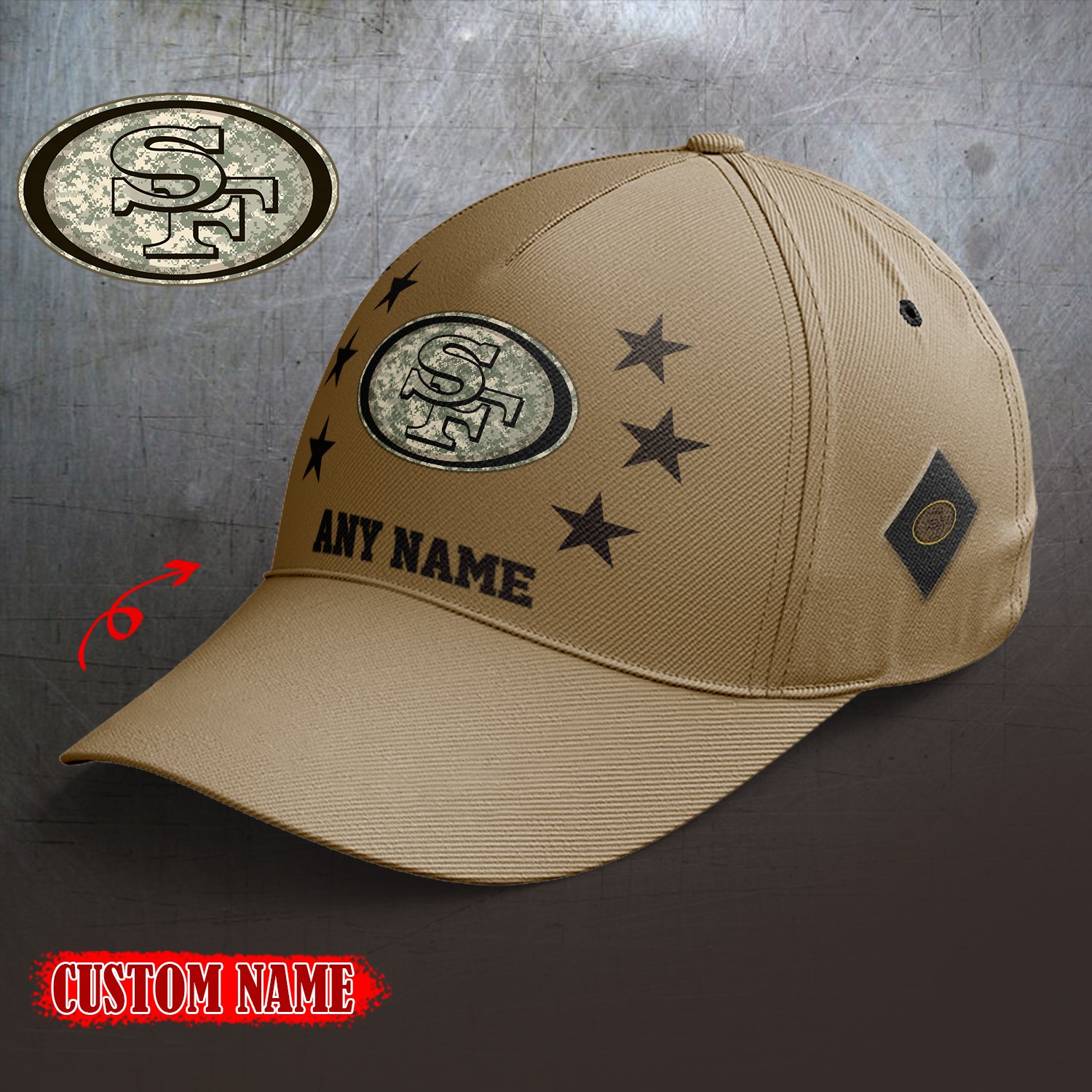 San Francisco 49ers 2024 Armed Forces Day  Cap custom custom 58304