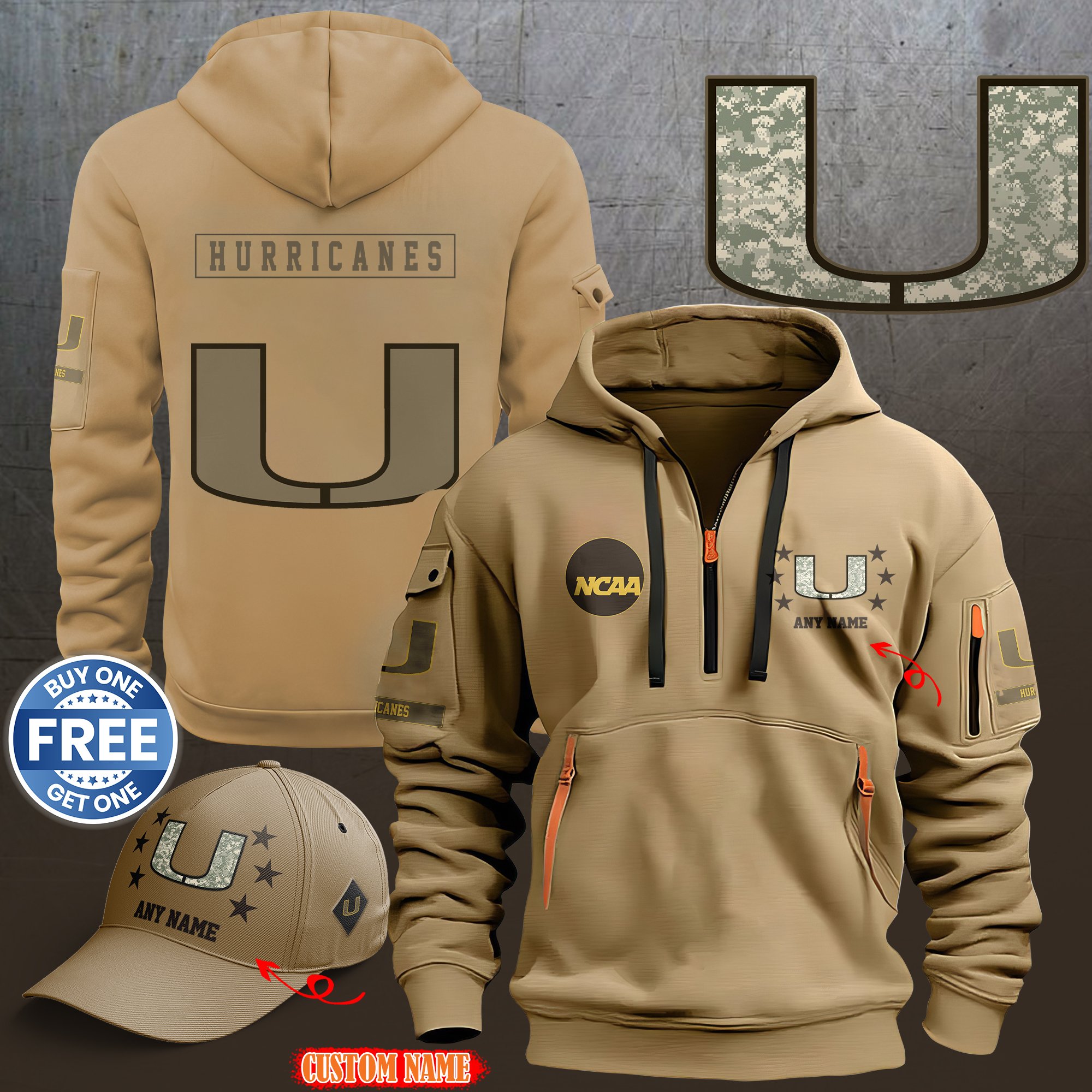 Miami Hurricanes 2024 Armed Forces Day  hoodie custom 58315