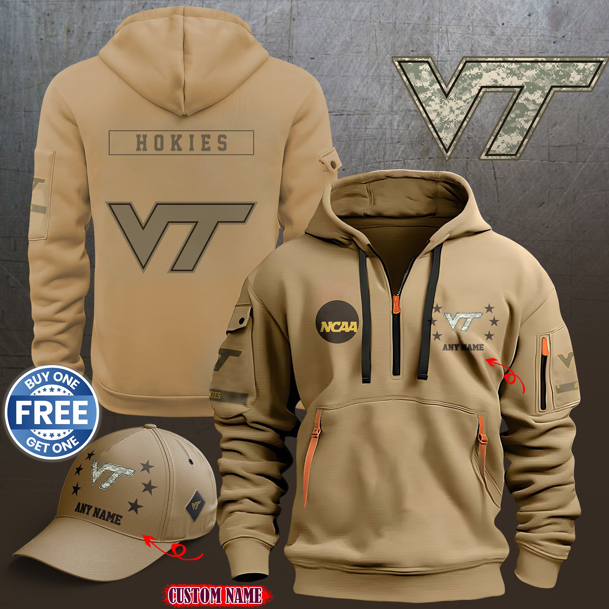 Virginia Tech Hokies 2024 Armed Forces Day  hoodie custom 58315