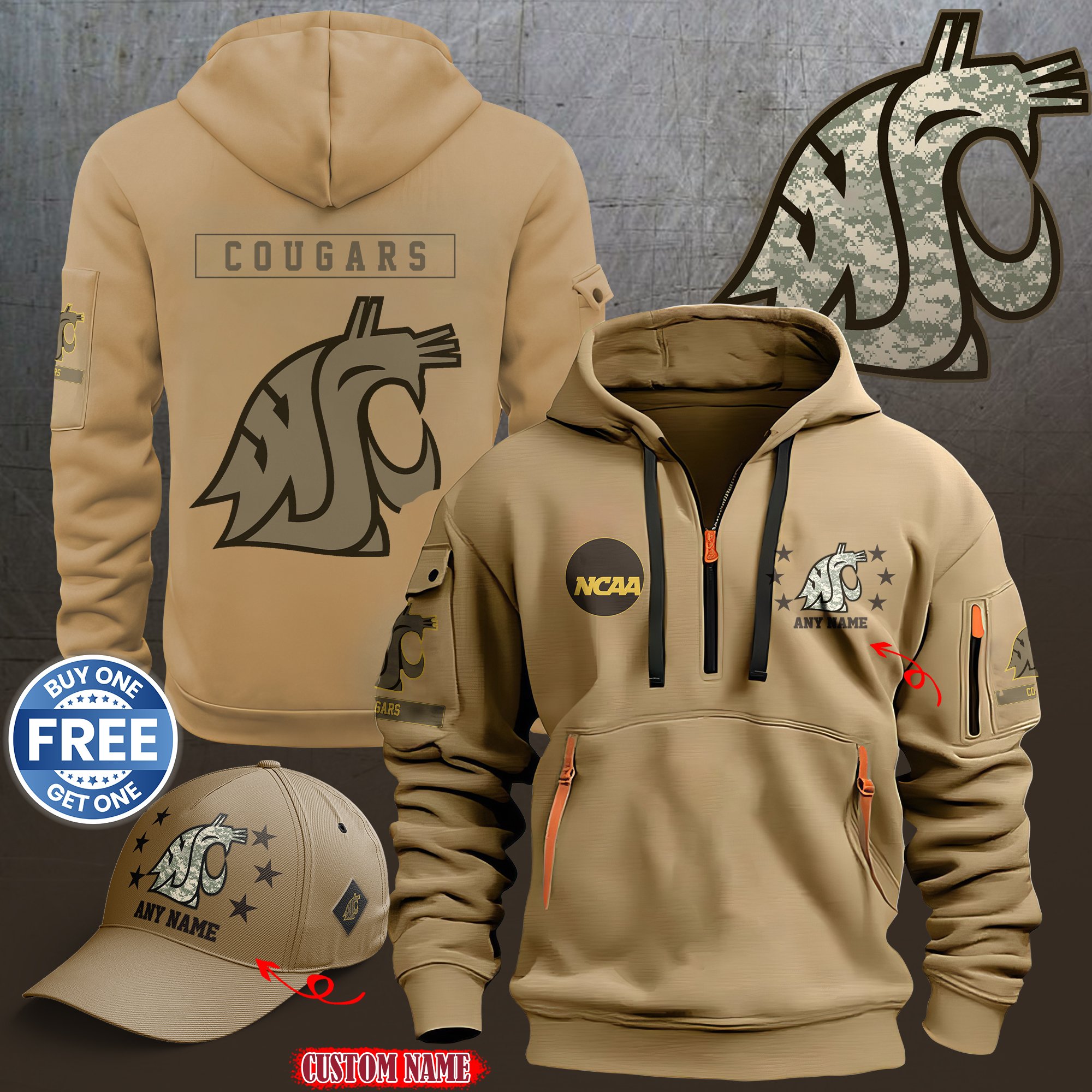 Washington State Cougars 2024 Armed Forces Day  hoodie custom 58315